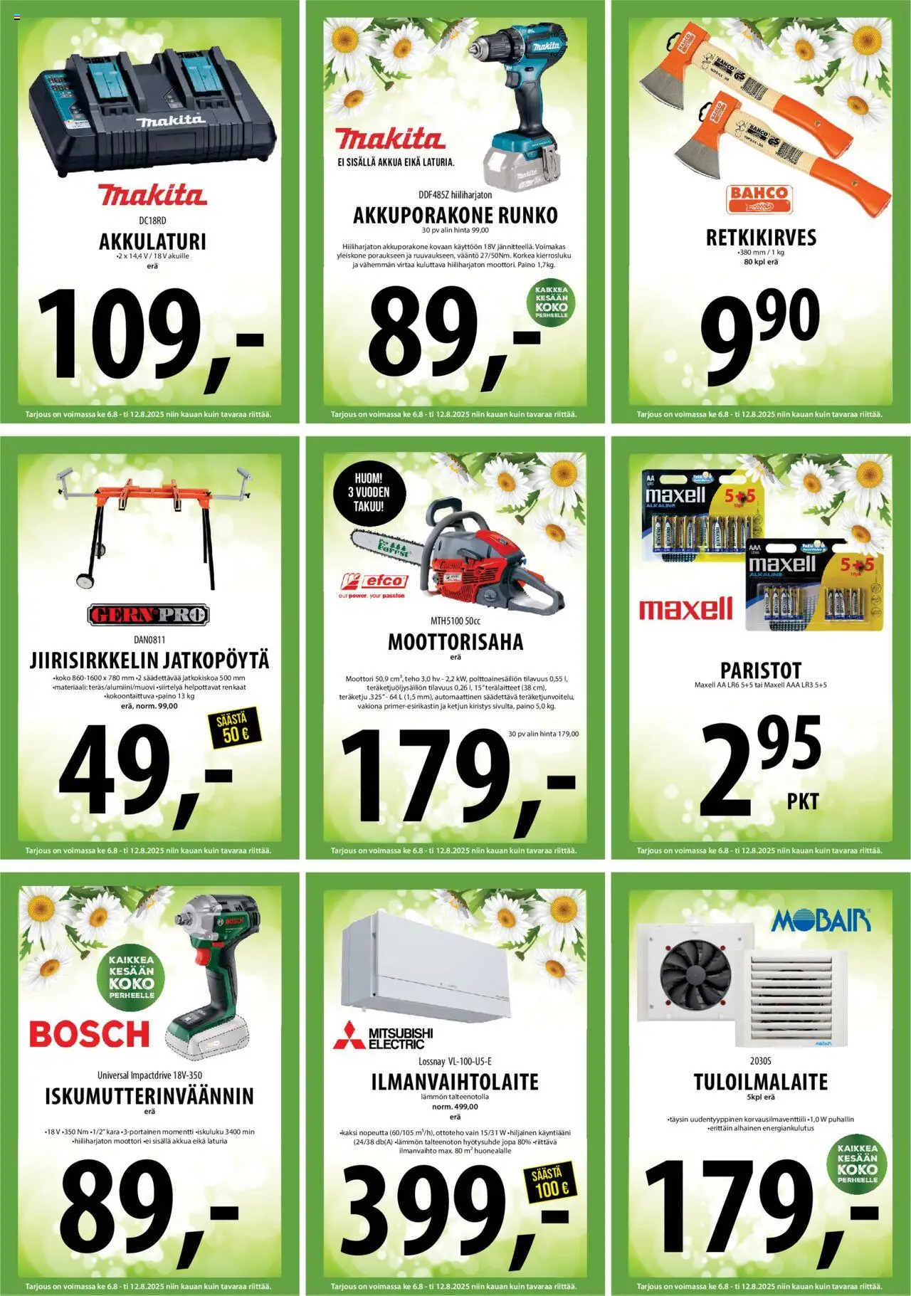  | Sivu: 21 | Tuotteet: Moottorisaha, Paristot