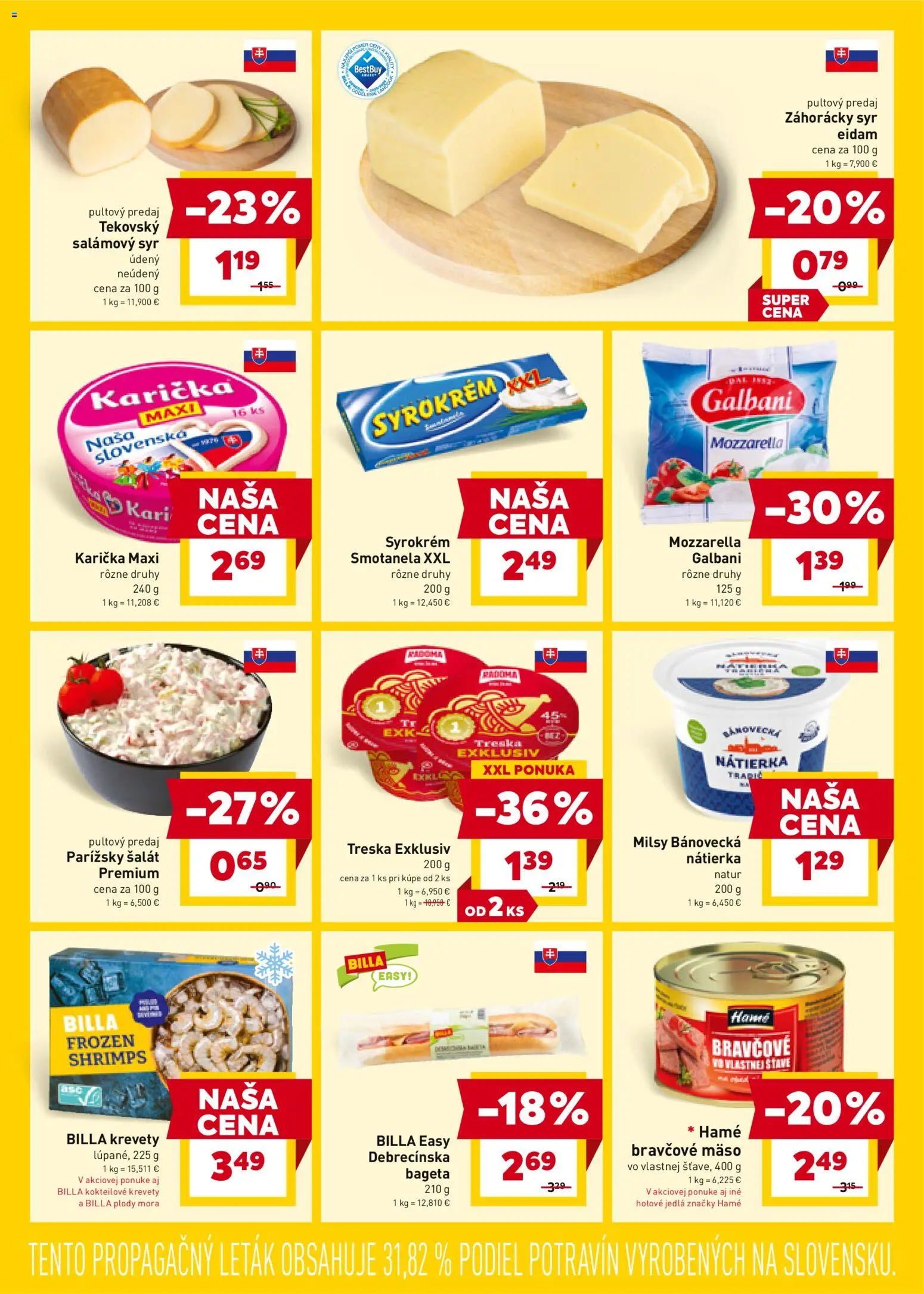 Nové Billa akcie – leták je platný od 07.01.2026 | Strana: 7 | Produkty: Krevety, Eidam, Bravčové mäso, Šalát