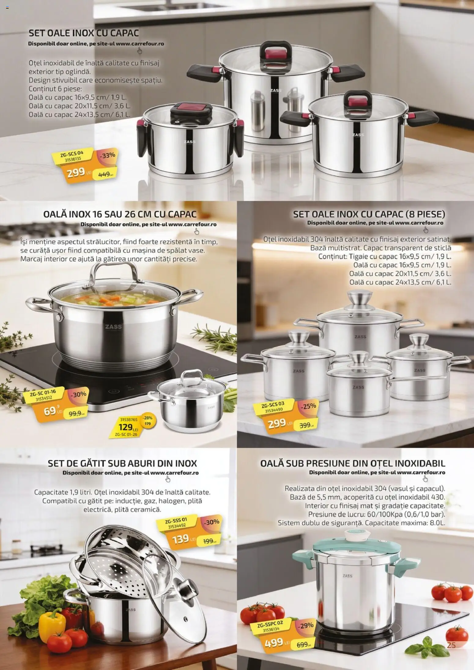 Noul catalog Carrefour – valabil de la 27.02.2026 | Pagină: 25 | Produse: Plită, Tigaie, Set oale, Oală