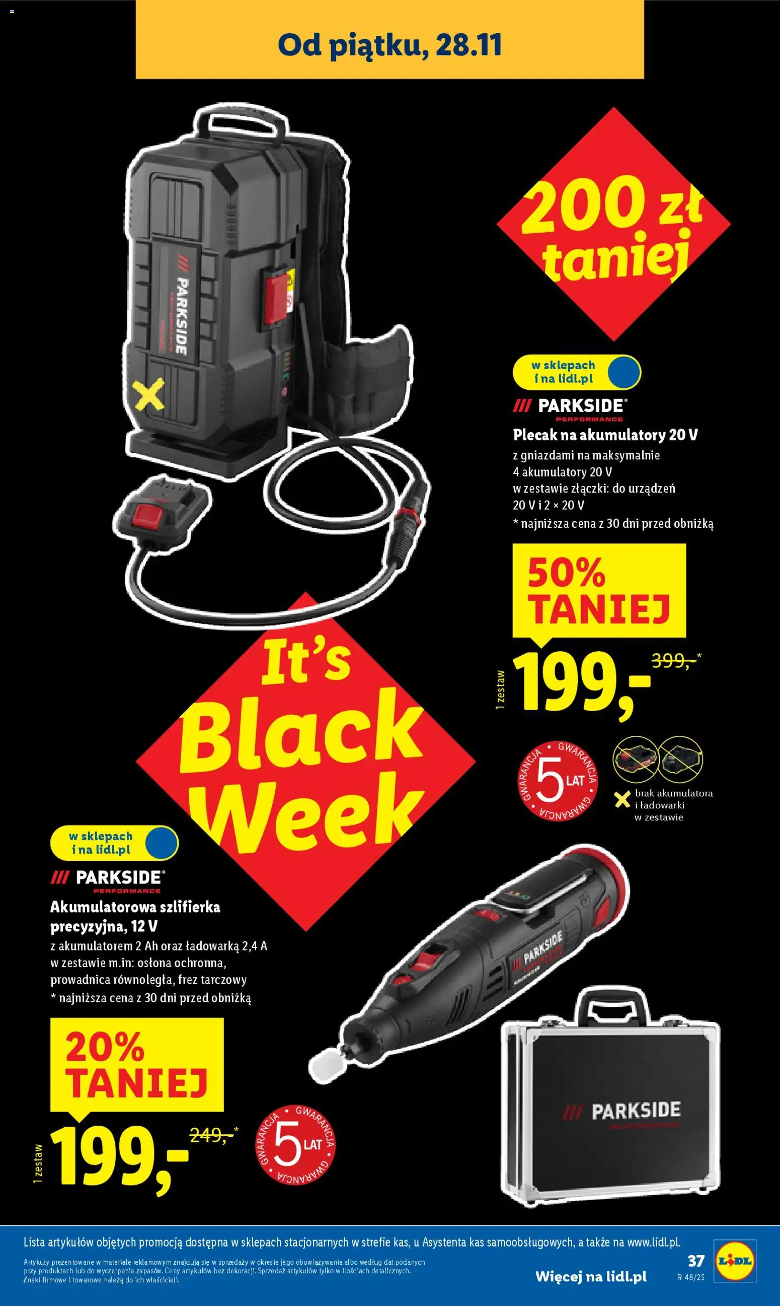 Lidl Black Friday od 24.11.2025 | Strona: 41 | Produkty: Plecak, Ładowarka, Szlifierka