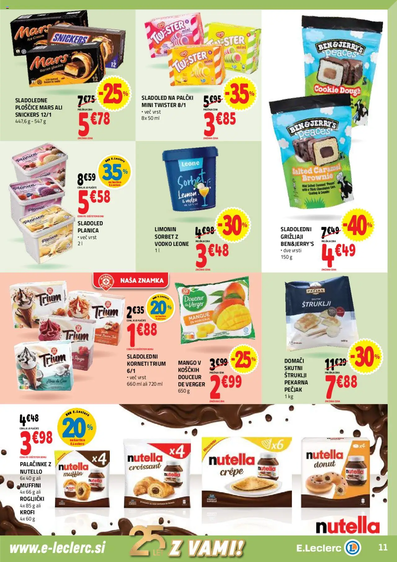 E.leclerc katalog │ velja od 30.07.2025 | Stran: 11 | Izdelki: Pekarna, Rogljički, Ploščice, Sladoled
