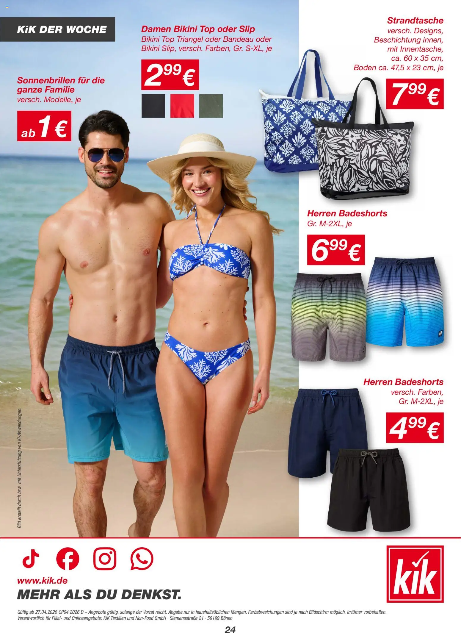 Kik Prospekt 	 – gültig ab 27.04.2026 | Seite: 24 | Produkte: Top, Badeshorts, Bildschirm, Slip