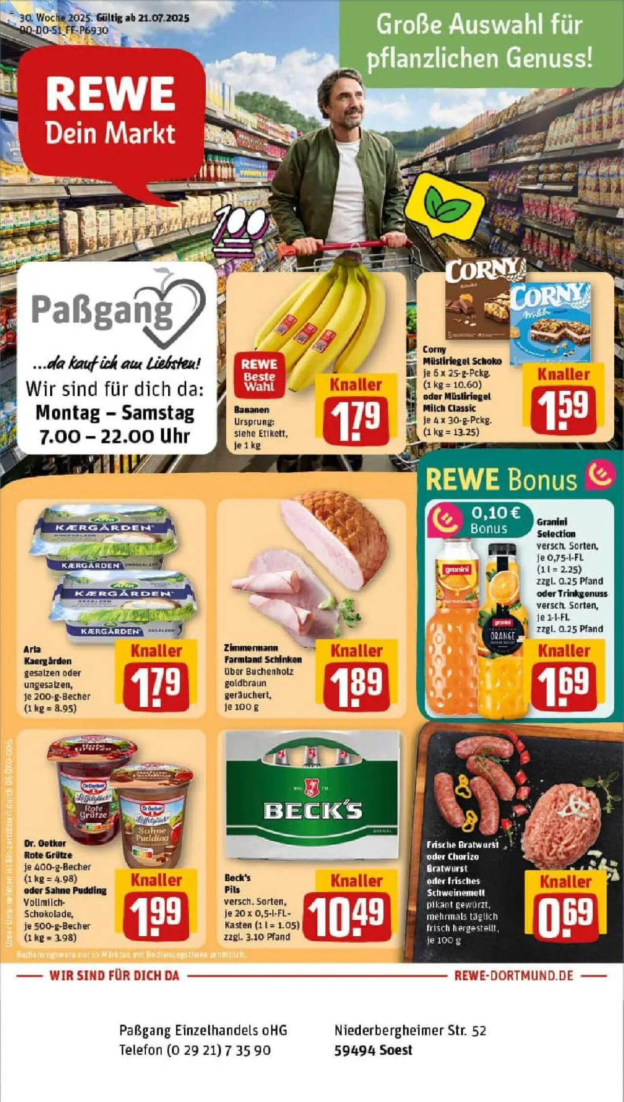 Rewe prospekt Soest	 - gültig ab dem 20.07.2025 | Seite: 1 | Produkte: Milch, Theke, Schinken, Sahne