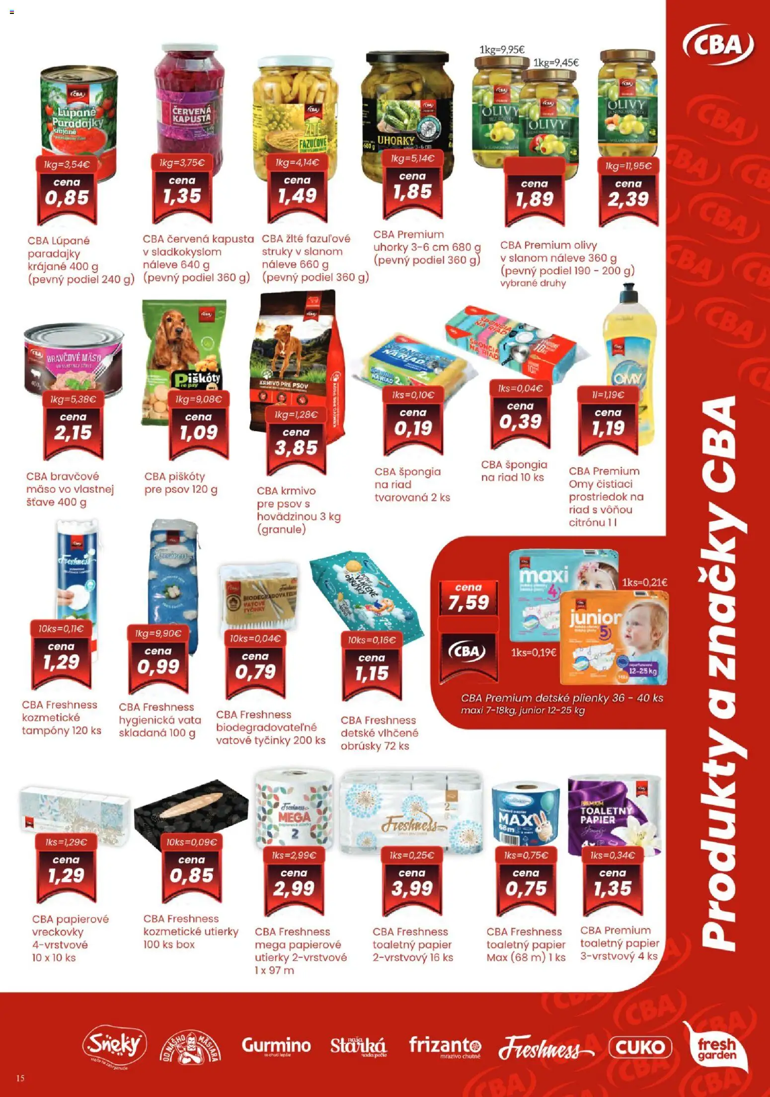 Nové Sintra akcie – leták je platný od 06.11.2025 | Strana: 15 | Produkty: Kapusta, Toaletný papier, Bravčové mäso, Plienky