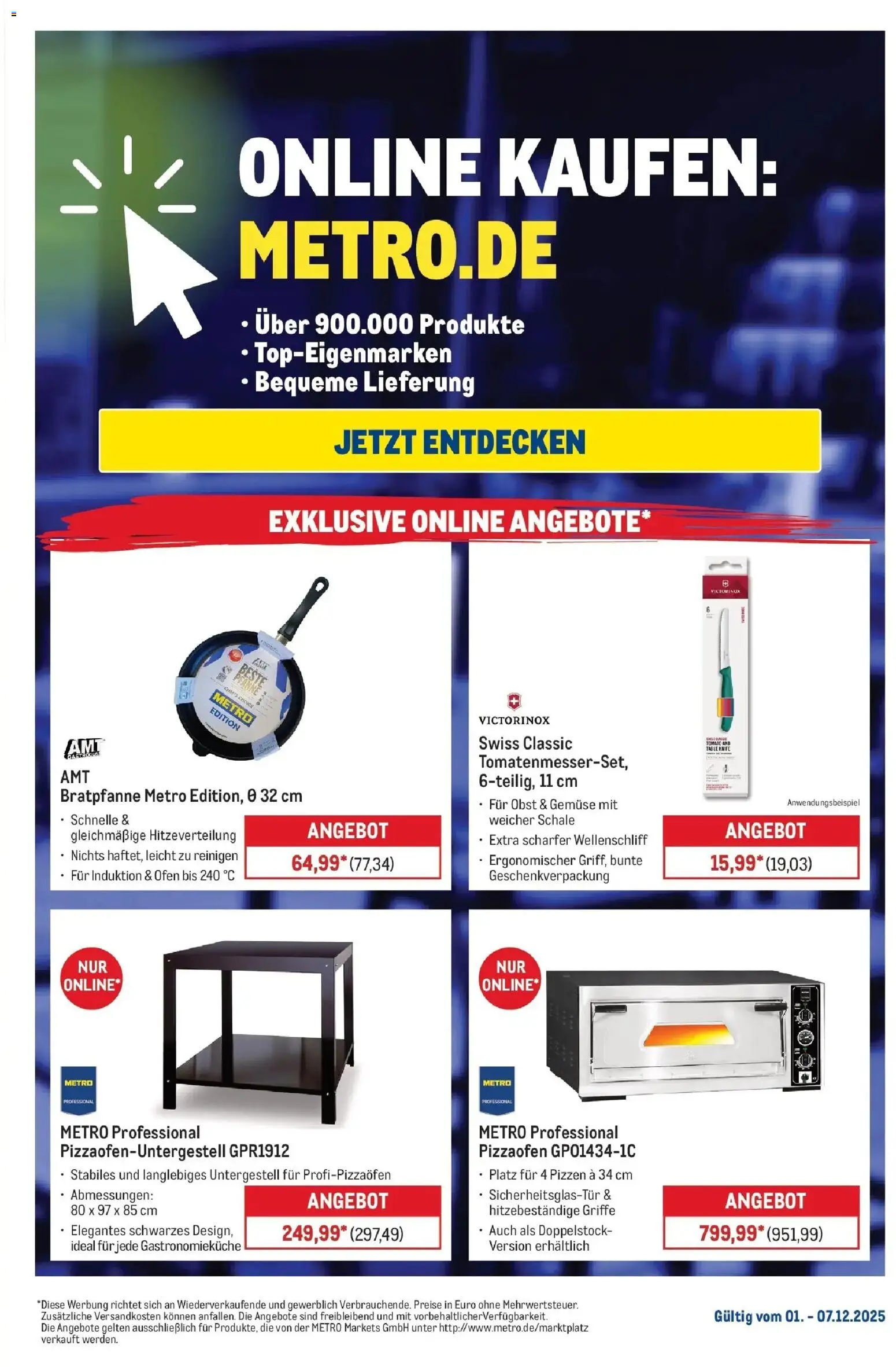 Metro Online: Wochen-Angebote – gültig ab 01.12.2025 | Seite: 1 | Produkte: Ofen, Gemüse, Obst