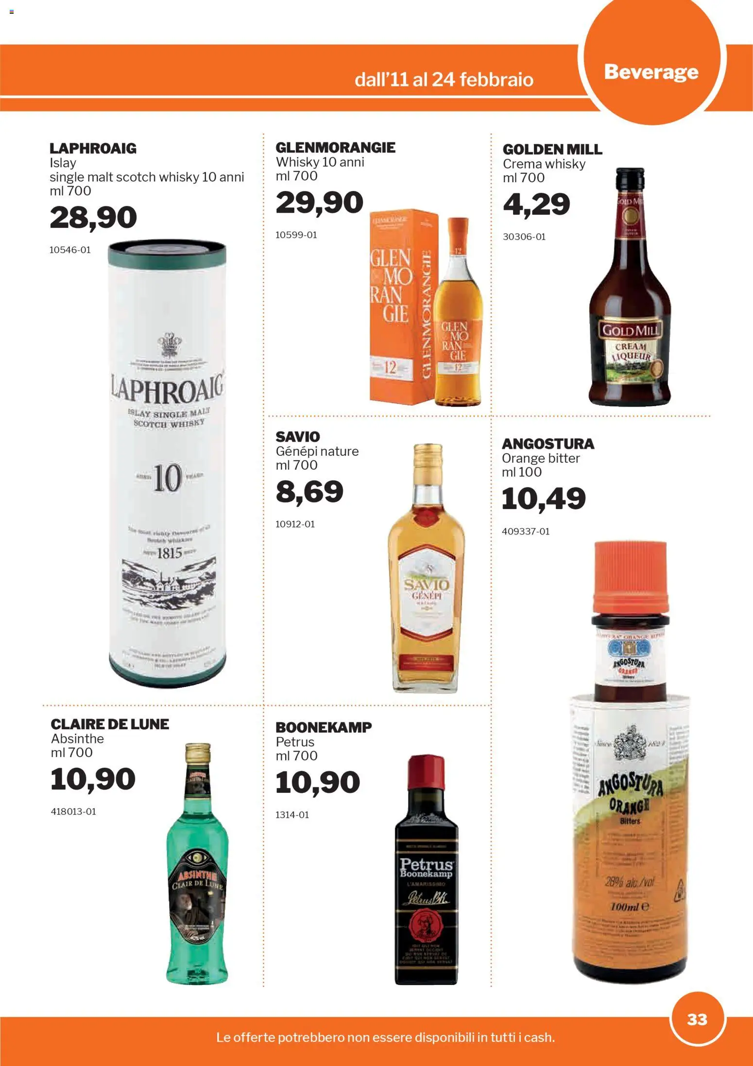 Volantino Sogegross del 11.02.2026 | Pagina: 33 | Prodotti: Crema, Whisky