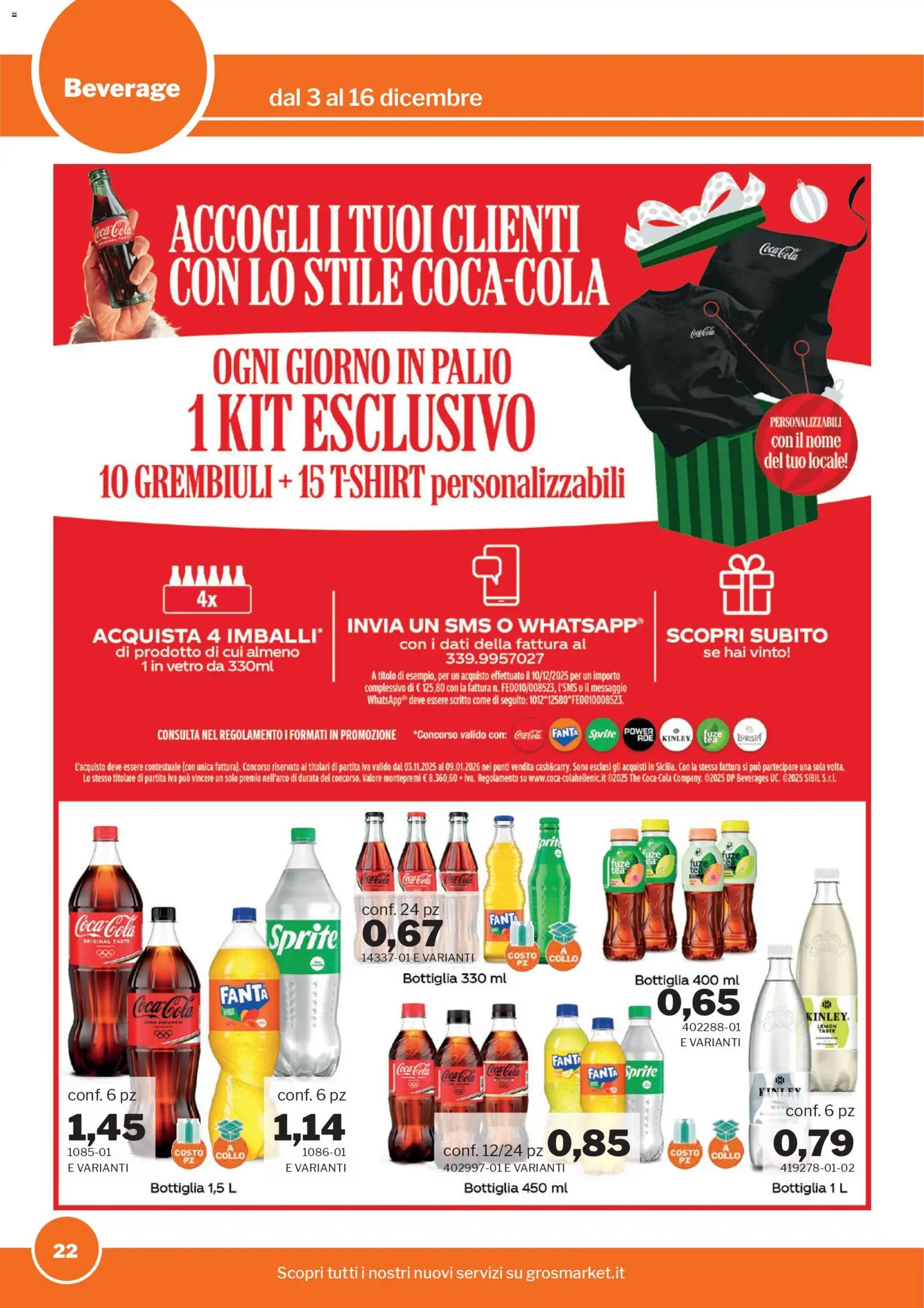 Volantino Sogegross del 03.12.2025 | Pagina: 22 | Prodotti: The, Fanta, Bottiglia, Coca Cola