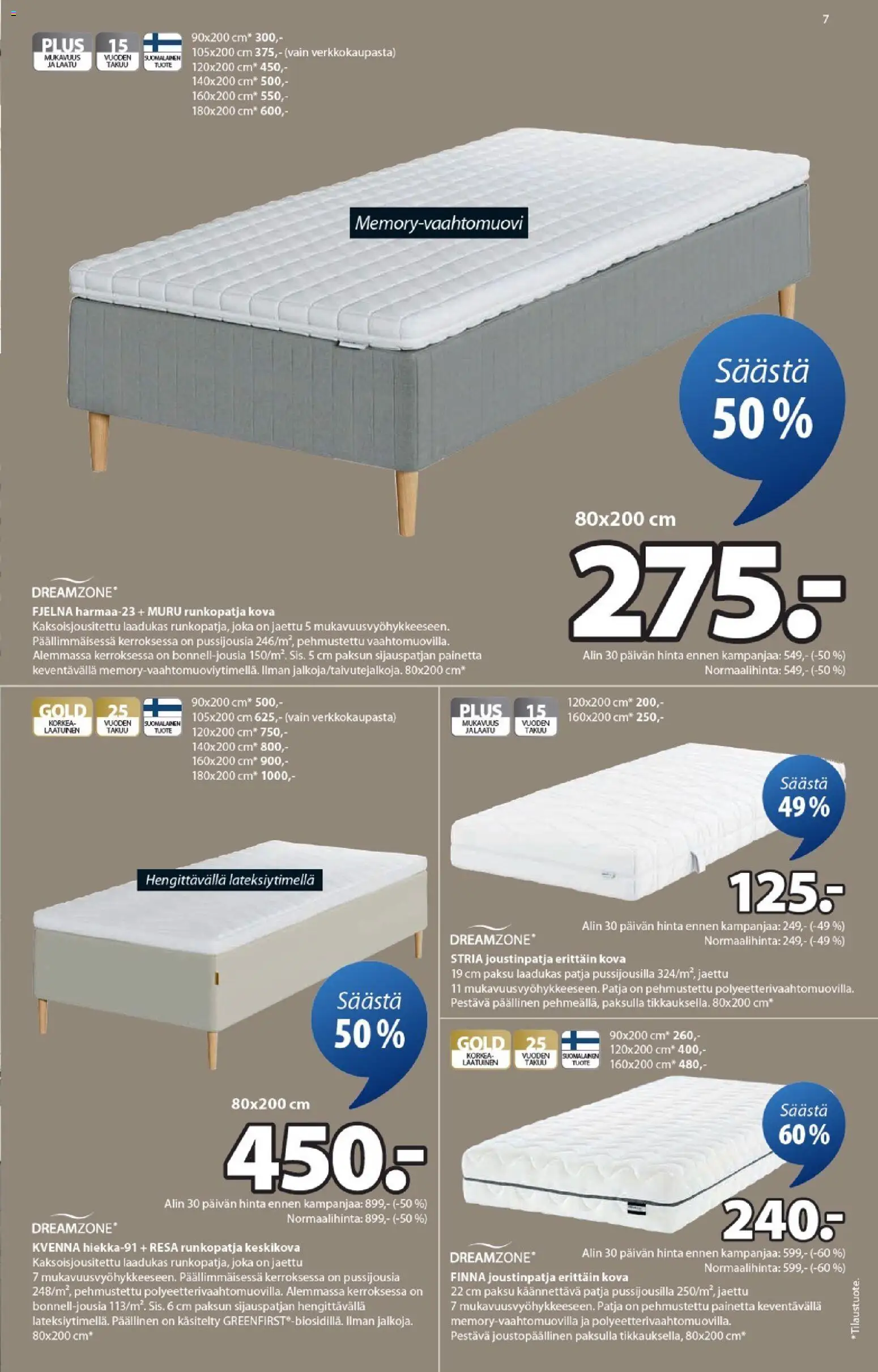 JYSK tarjoukset – voimassa 29.01.2026 alkaen | Sivu: 7 | Tuotteet: Runkopatja, Patja