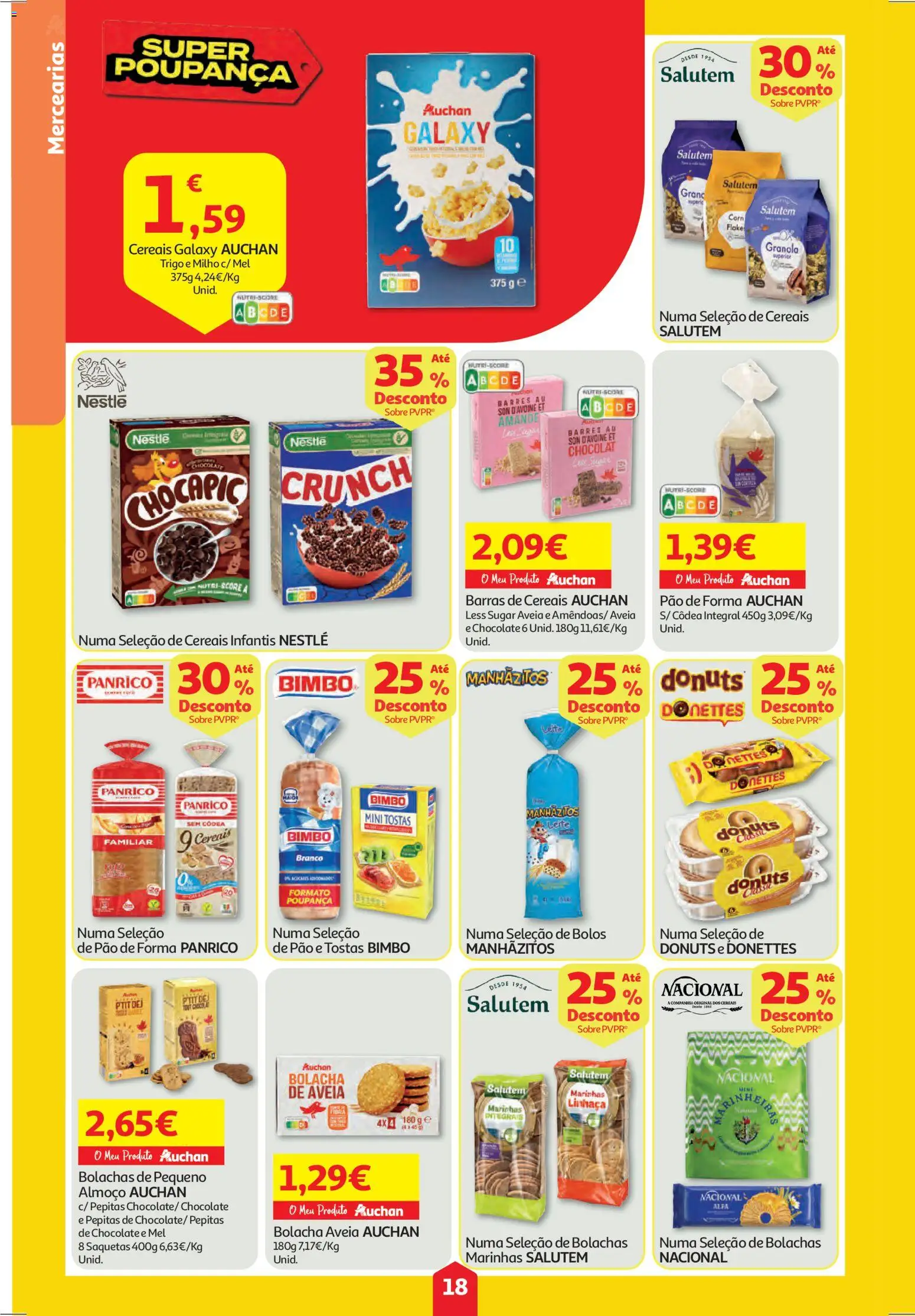 Auchan folheto │ válido de 15.01.2026 | Página: 18 | Produtos: Aveia, Barras de cereais, Granola, Mel
