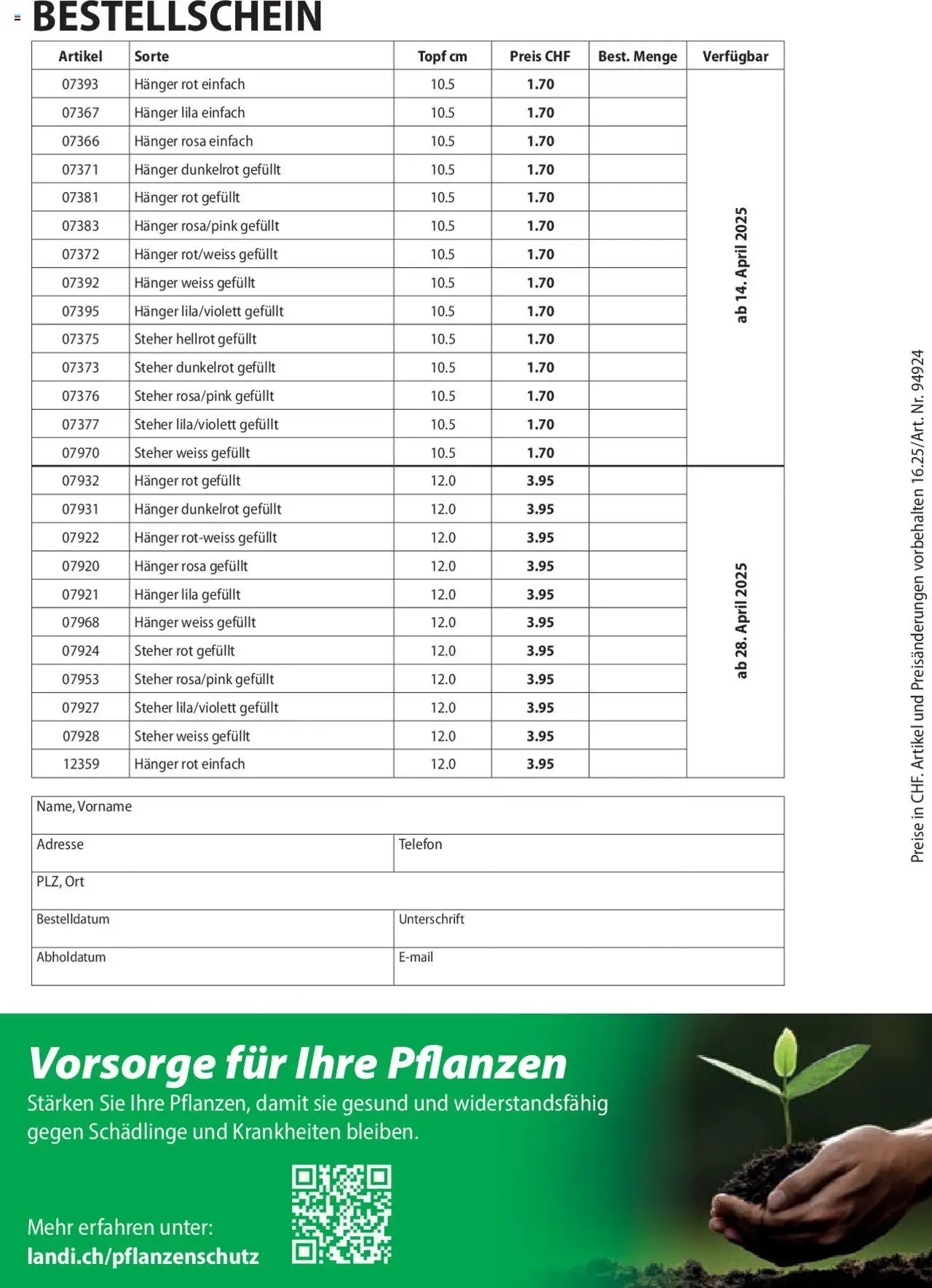 Landi Aktionen Geranien ab 17.03.2025 | Seite: 8 | Produkte: Telefon