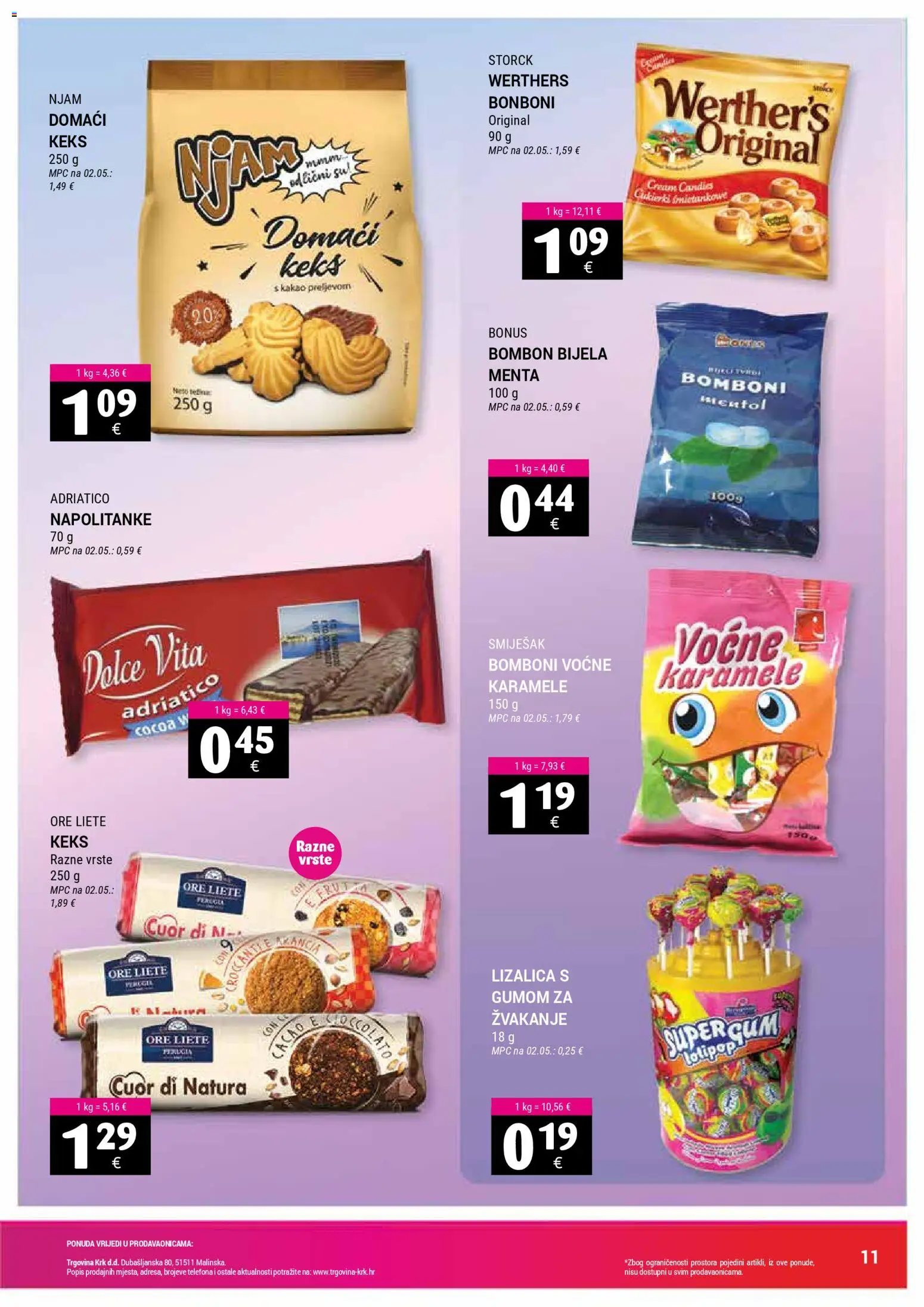 Trgovina Krk katalog | vrijedi od 07.04.2026 | Stranica: 11 | Proizvodi: Bomboni, Keks, Napolitanke, Kakao