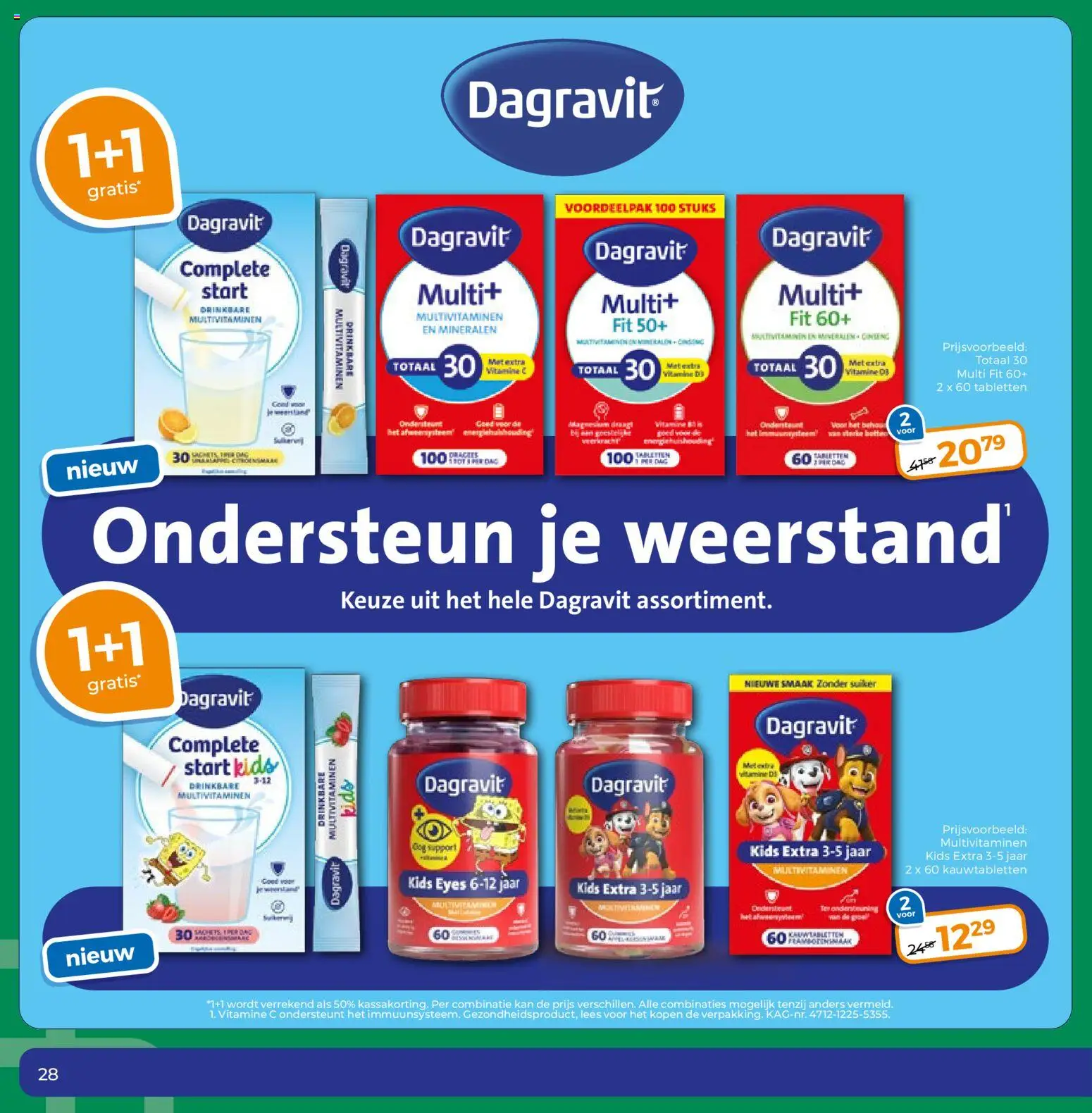 {H1} | Pagina: 28 | Producten: Waffelini, Kan, Vitamine C