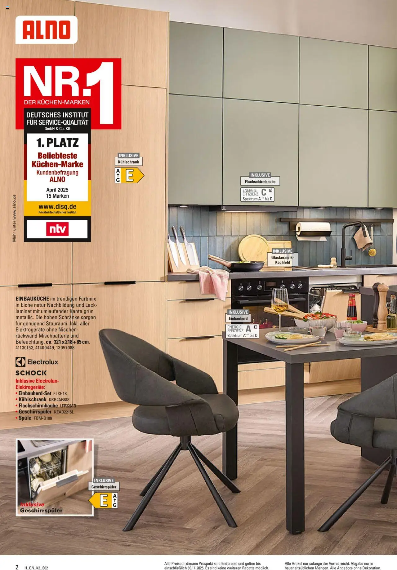 Höffner Prospekt Küchen – gültig ab 13.08.2025 | Seite: 2 | Produkte: Geschirrspüler, Einbauküche, Kühlschrank, Kochfeld