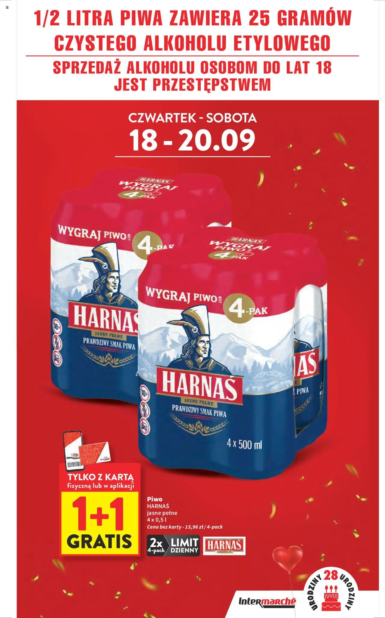 Intermarche Gazetka od 18.09.2025 | Strona: 3 | Produkty: Karta, Harnaś, Piwo