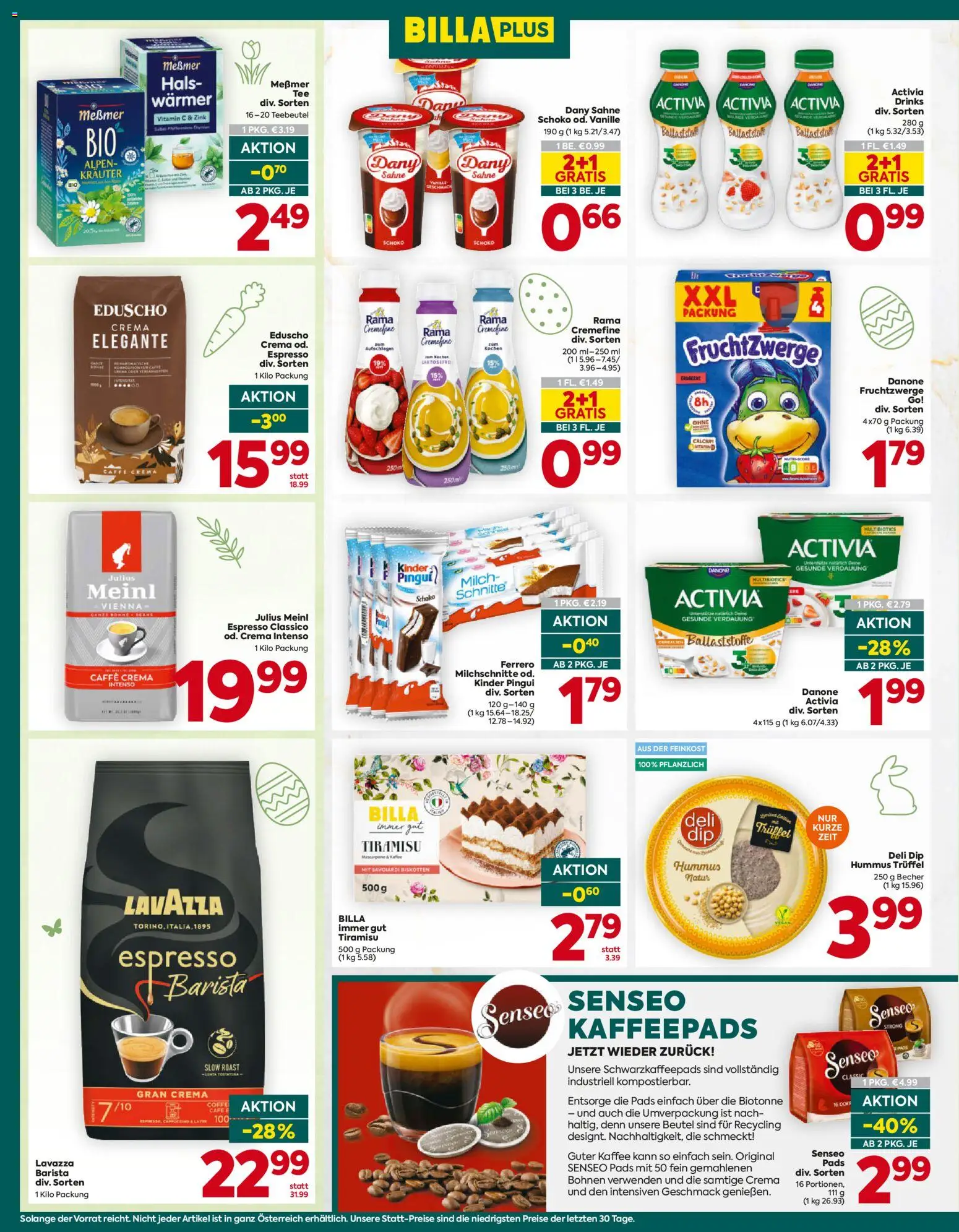 Billa Plus Flugblatt gültig ab 26.03.2026 | Seite: 16 | Produkte: Sahne, Milch, Kaffee