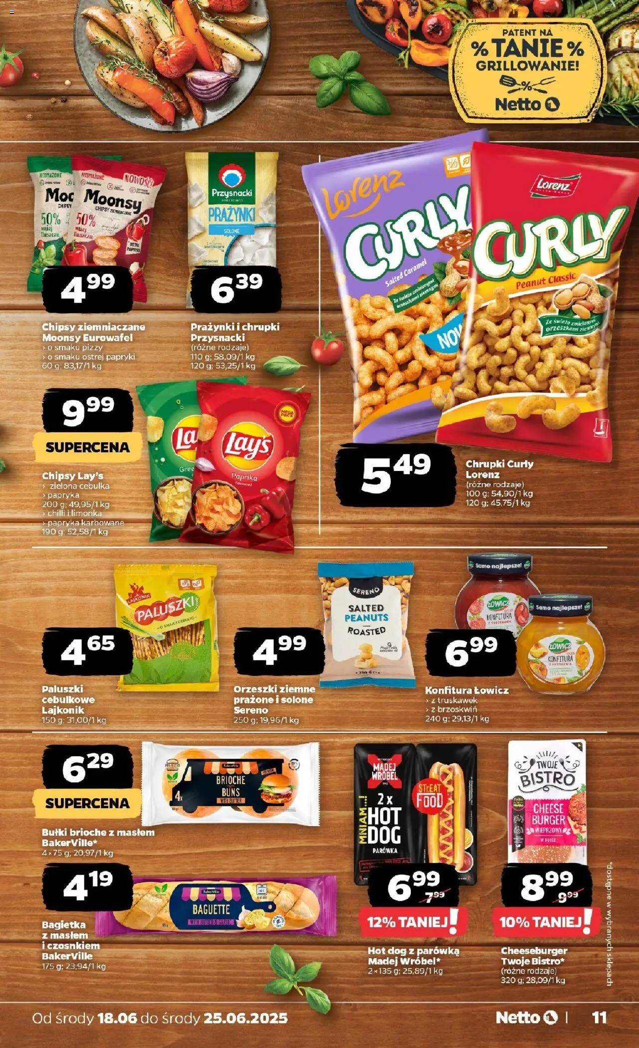 Netto gazetka - Spożywcza od 18.06.2025 | Strona: 11 | Produkty: Limonka, Chrupki, Bagietka, Paluszki