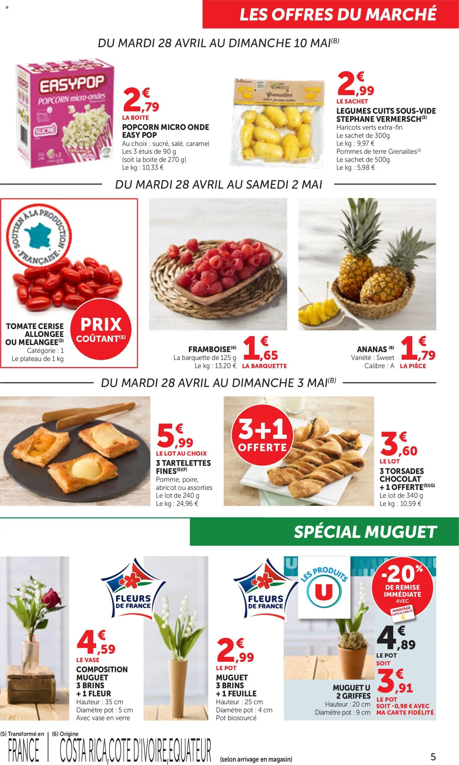 {H1} | Page: 5 | Produits: Sucre, Tomate cerise, Ananas, Pommes de terre