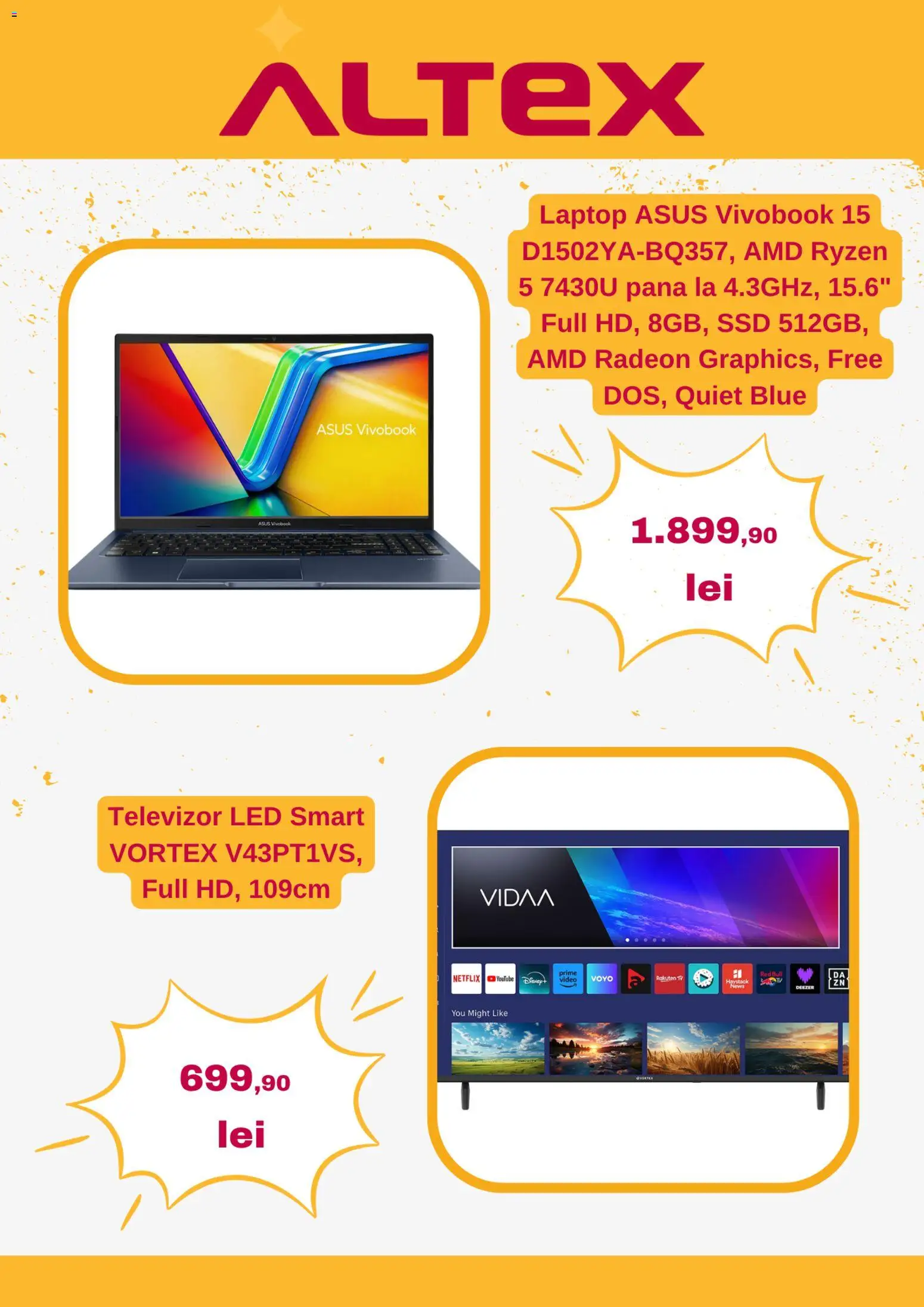 Noul catalog Altex – valabil de la 23.04.2026 | Pagină: 3 | Produse: Laptop, Vestiyer, Televizor, Babak