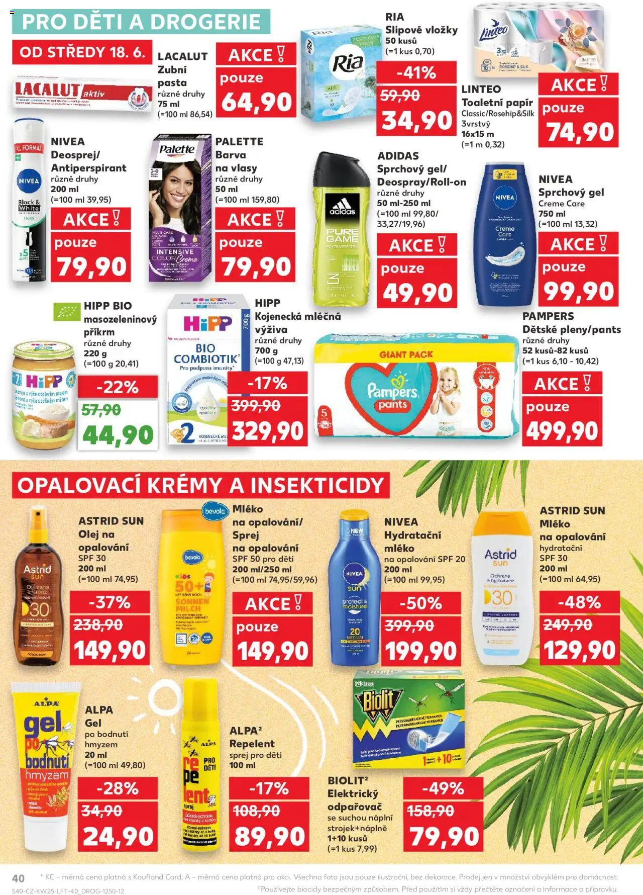 Kaufland leták od 18.06.2025 | Strana: 40 | Produkty: Sprchový gel, Pampers, Mléčná výživa, Barva na vlasy