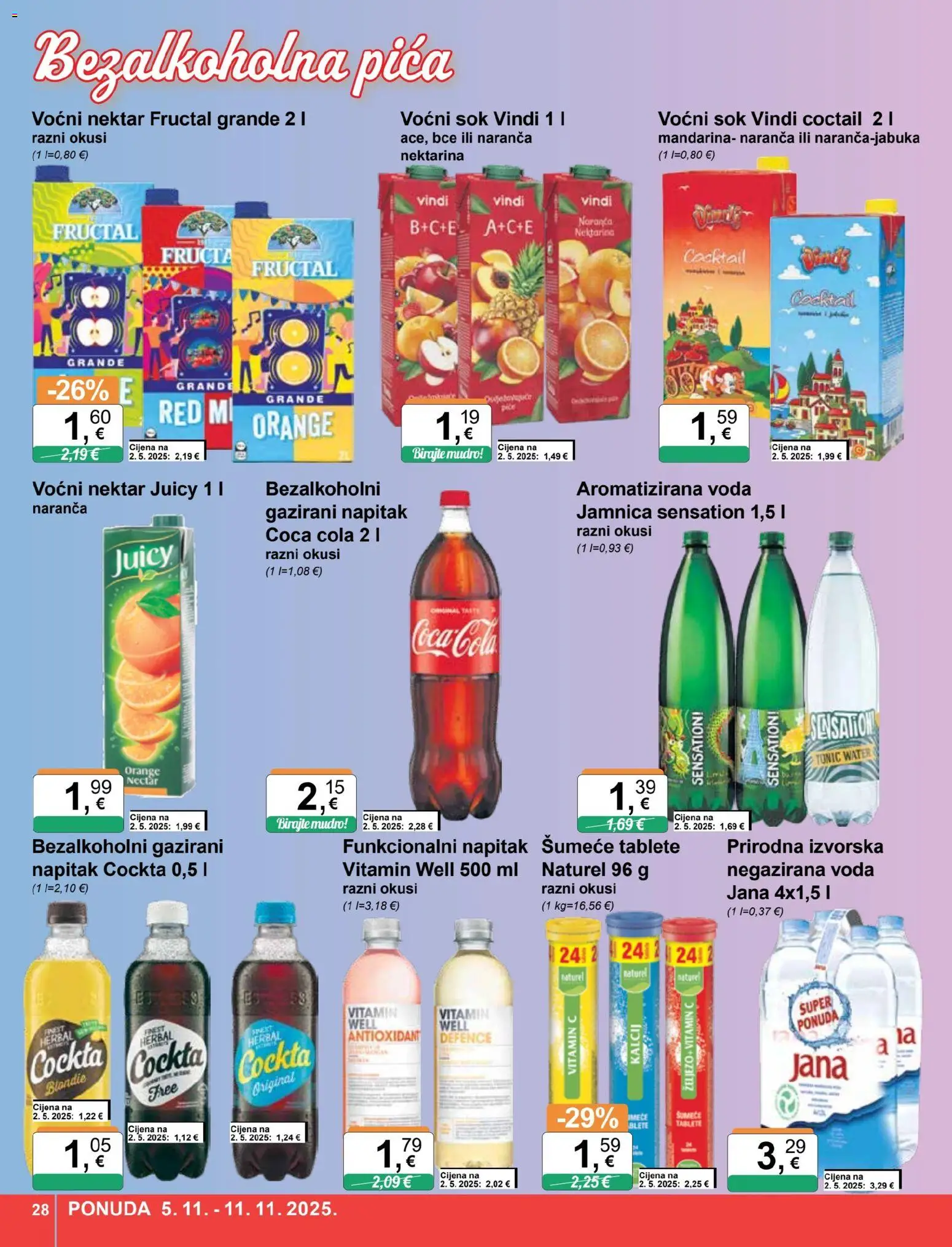 KTC katalog | vrijedi od 05.11.2025 | Stranica: 28 | Proizvodi: Coca cola, Pica, Jamnica, Nektarina