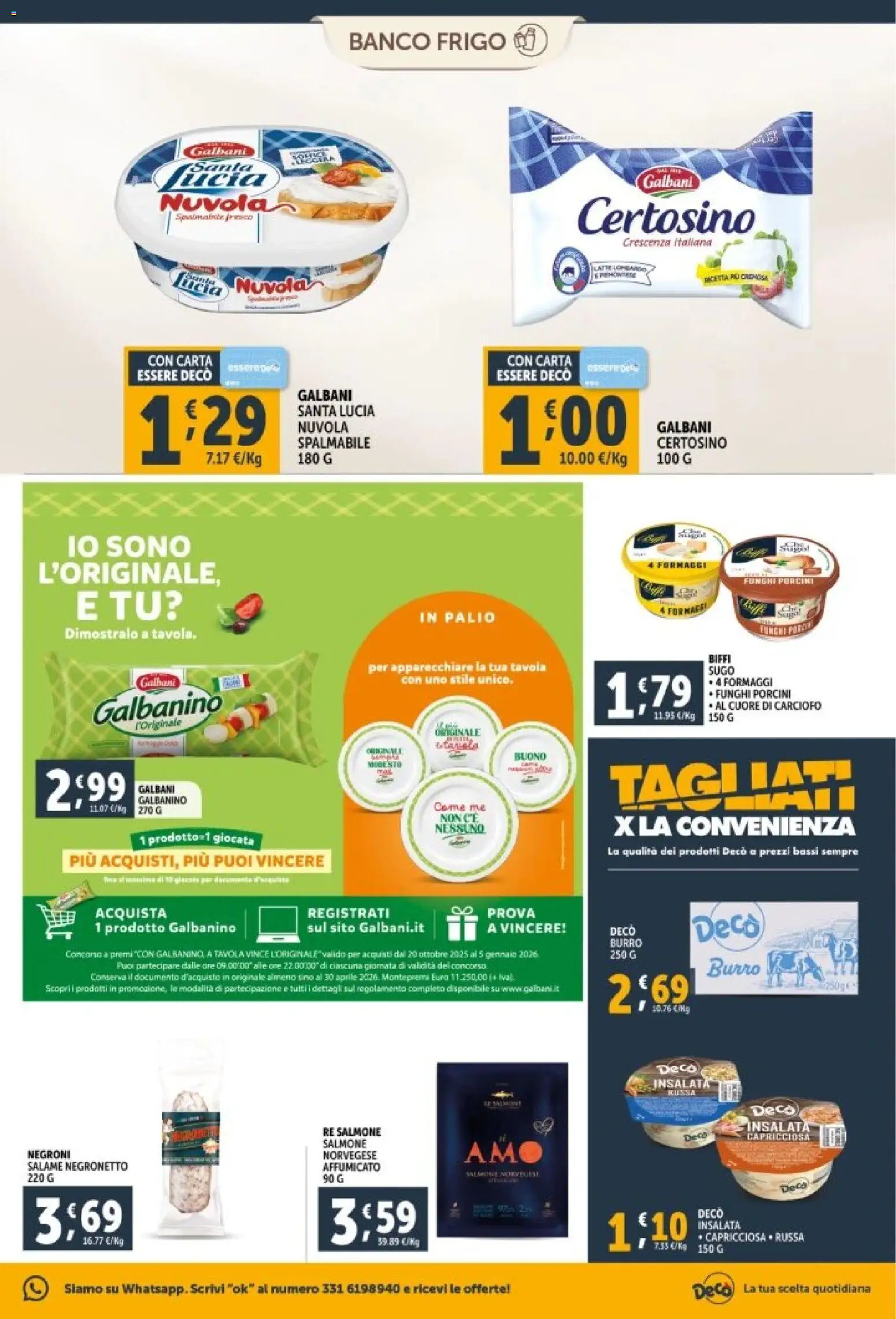 Volantino Decò del 29.12.2025 | Pagina: 9 | Prodotti: Salmone, Burro, Funghi, Crescenza