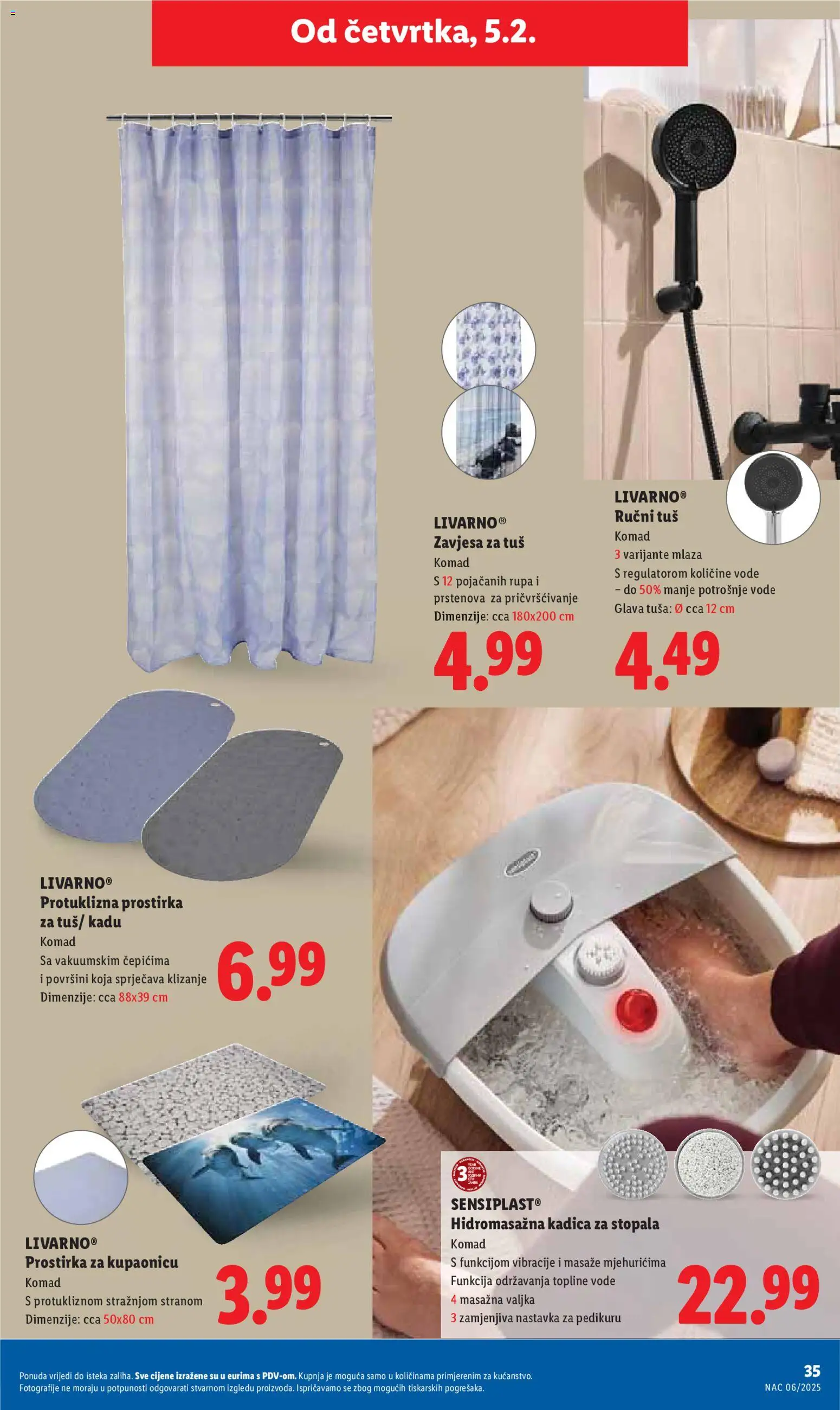 Lidl katalog | vrijedi od 02.02.2026 | Stranica: 35 | Proizvodi: Tuš, Zavjesa