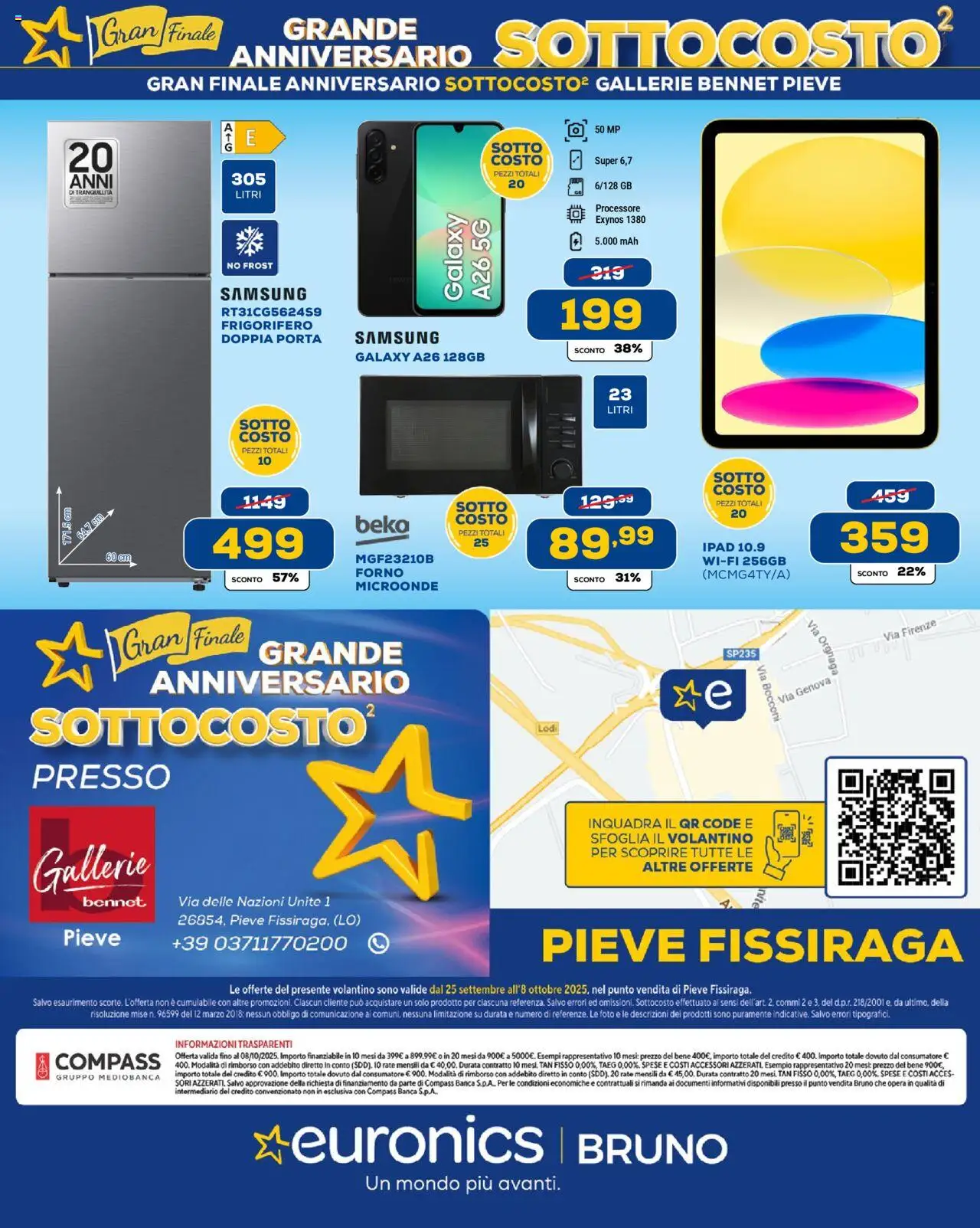 Volantino Euronics del 25.09.2025 | Pagina: 8 | Prodotti: Frigorifero, Forno, Ipad, Samsung