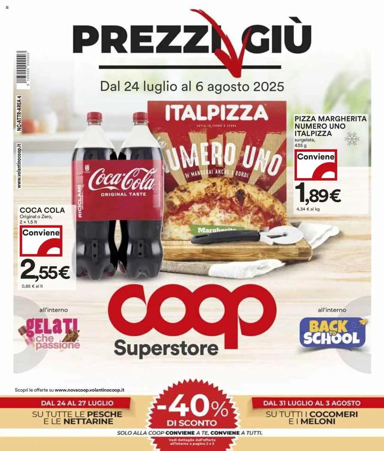 Volantino COOP del 24.07.2025 | Pagina: 1 | Prodotti: Pizza, Coca Cola