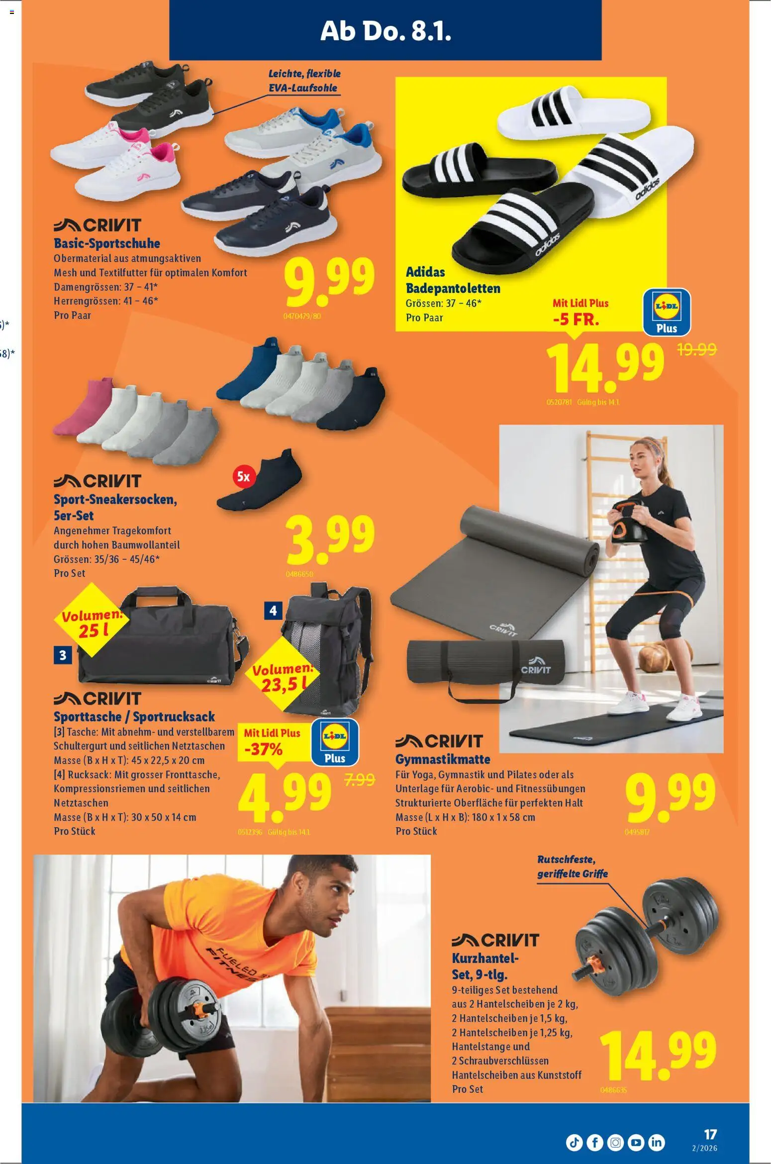 Lidl Aktionen – gültig ab 08.01.2026 | Seite: 17 | Produkte: Rucksack, Tasche