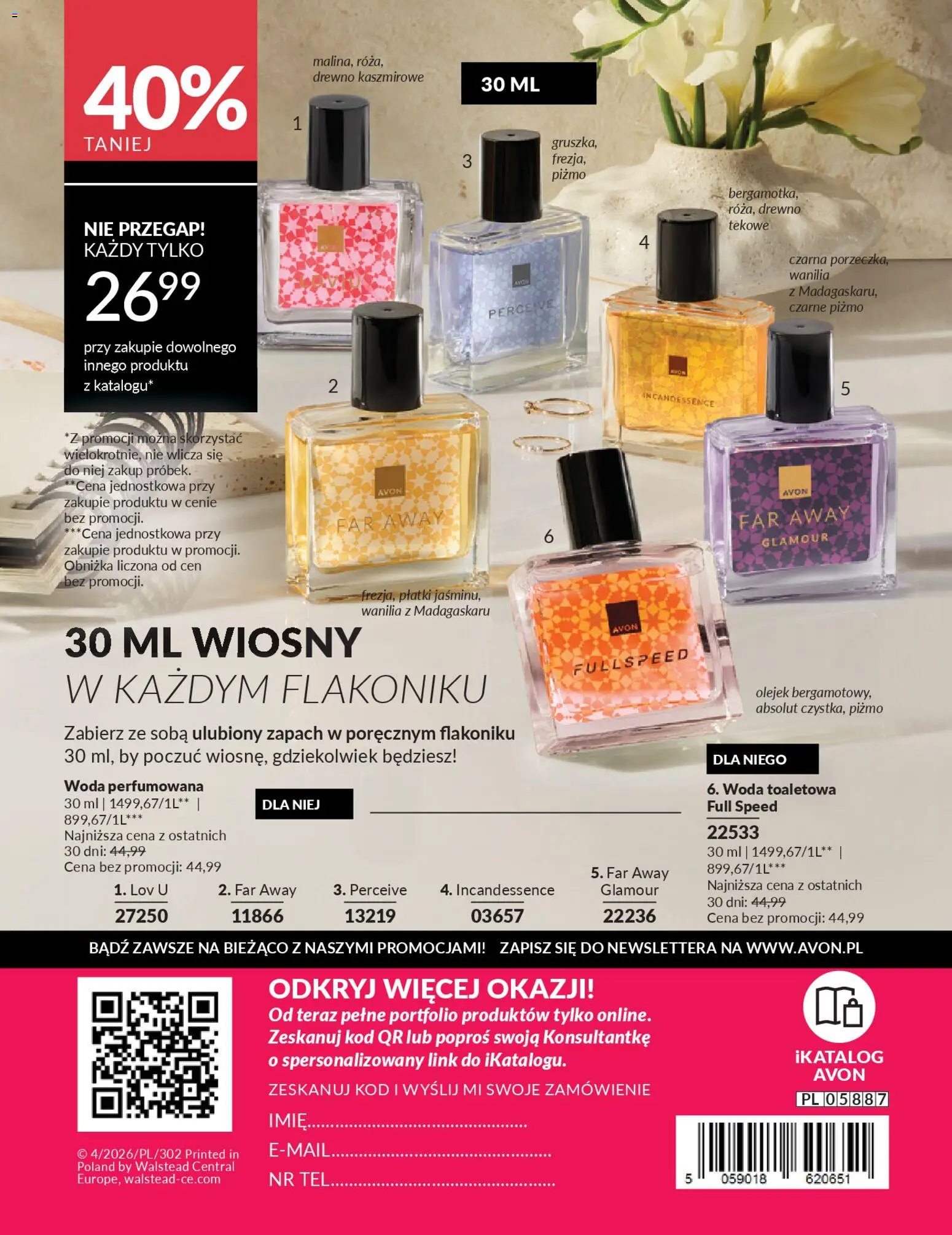 Avon Katalog 4 2026 od 01.04.2026 | Strona: 178 | Produkty: Zapach, Woda toaletowa, Płatki, Woda