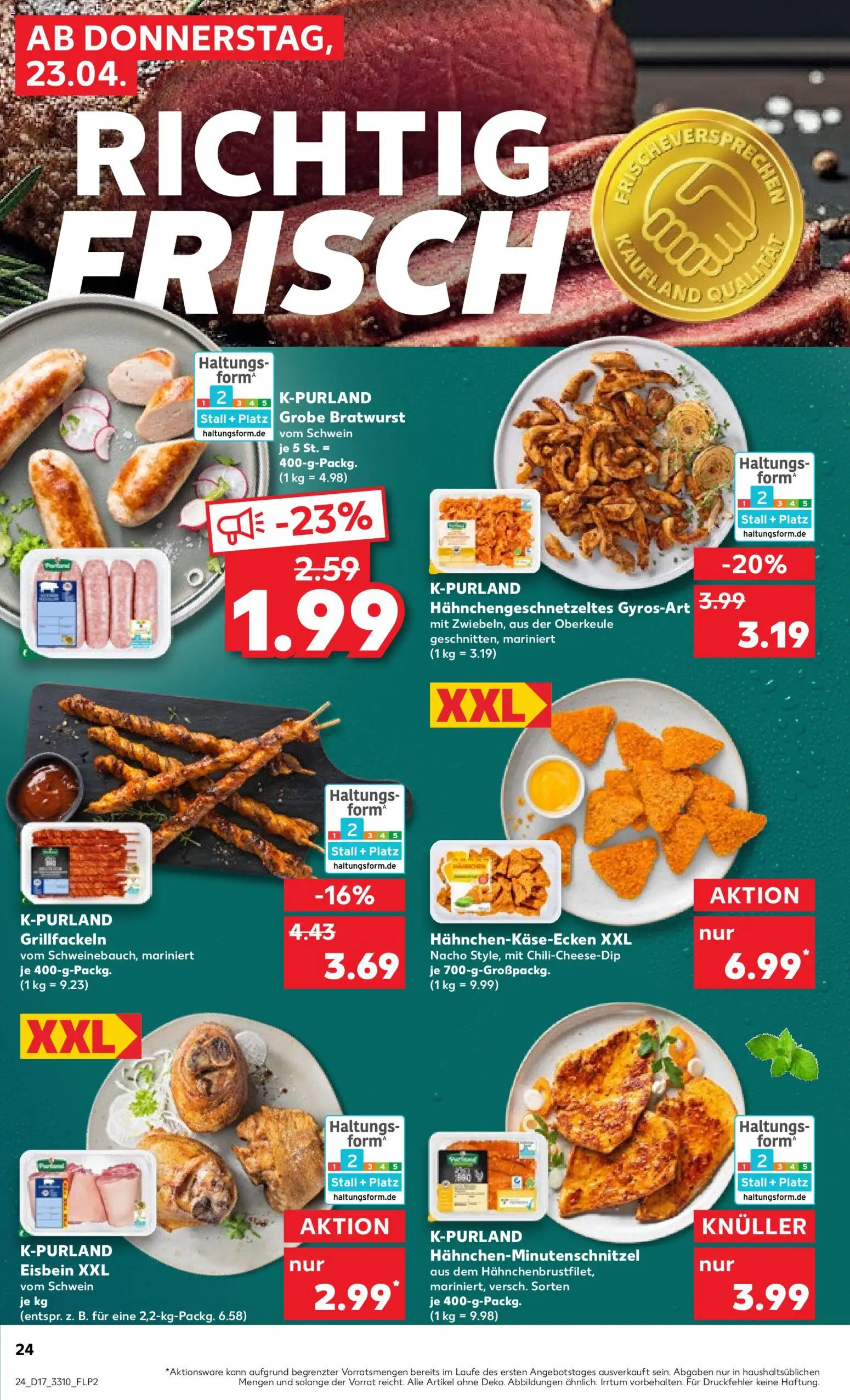 Kaufland Prospekt Leipzig	 – gültig ab 23.04.2026 | Seite: 24 | Produkte: Bratwurst, Schnitzel