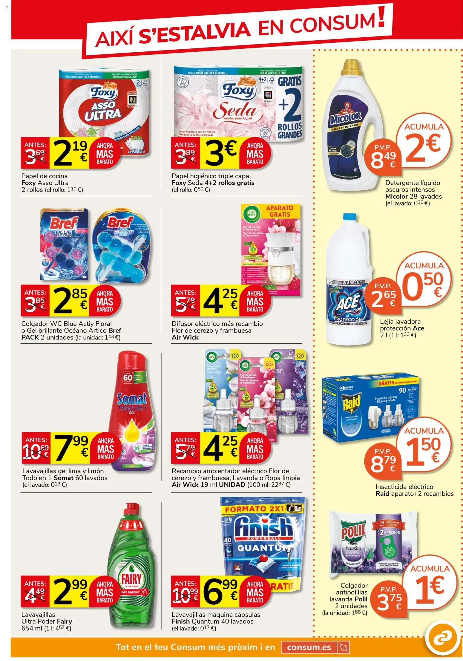 Consum folleto │ válido desde el 26.03.2026 | Página: 21 | Productos: Lima, Detergente, Papel higienico, Lavavajillas