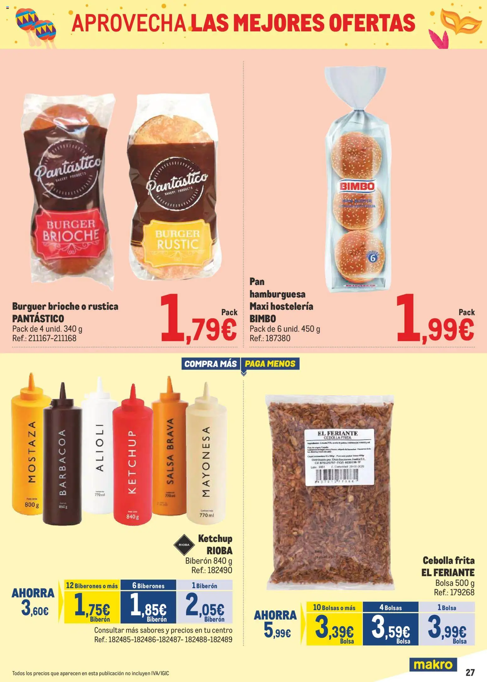 Makro - Precios Canarias │ válido desde el 02.02.2026 | Página: 27 | Productos: Salsa brava, Παγωμένο τσάι, Barbacoa, Σοκολατούχο γάλα