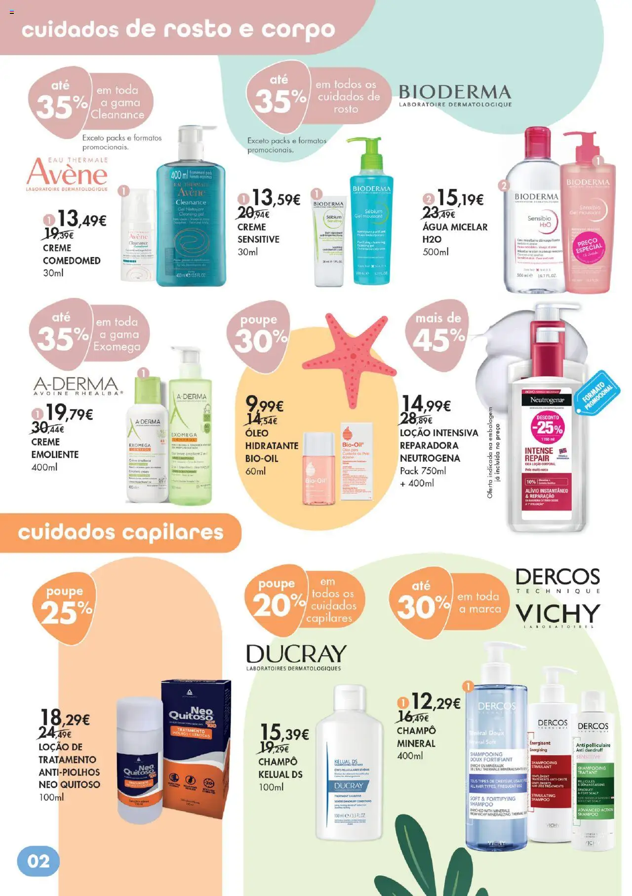 Pingo Doce - Folheto Bem Estar Verão Madeira │ válido de 22.07.2025 | Página: 2 | Produtos: Agua, Shampoo, Óleo, Creme