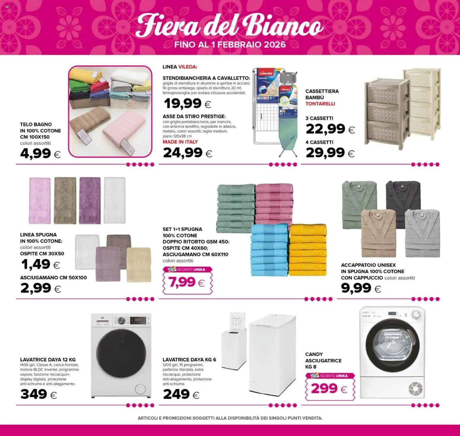 Volantino Oasi del 03.01.2026 | Pagina: 27 | Prodotti: Accappatoio, Stendibiancheria, Alluminio, Griglia