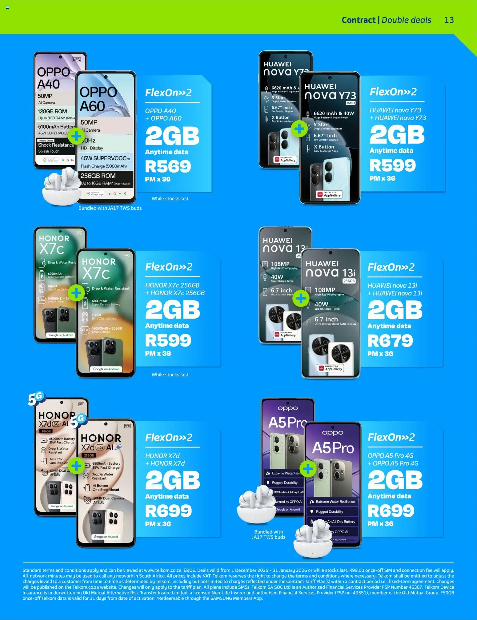 New Telkom catalogue – valid from 01.12.2025 | Page: 13 | Products: Sim, Camera, Battery, Water