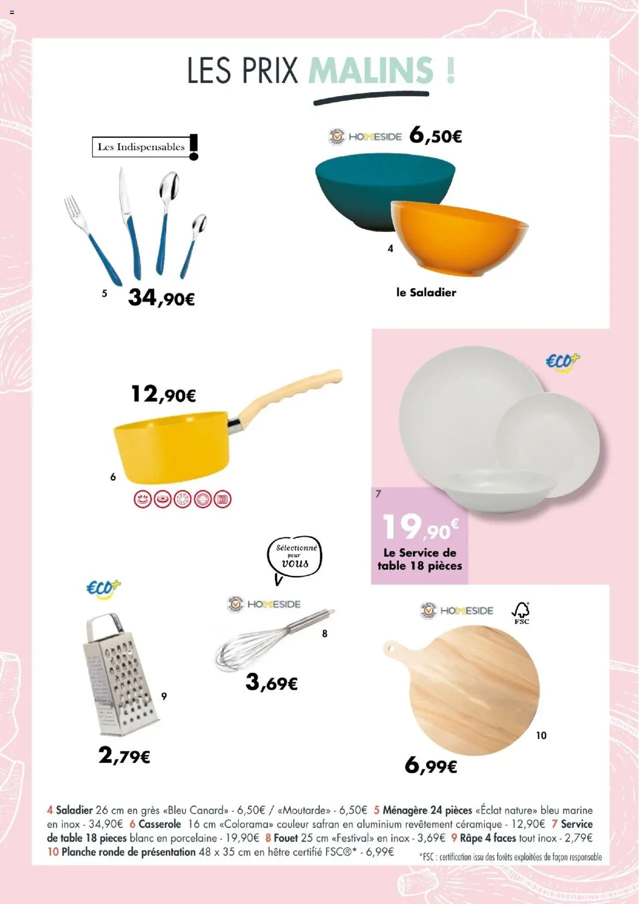  | Page: 35 | Produits: Porcelaine, Casserole, Safran, Service de table 18 pièces