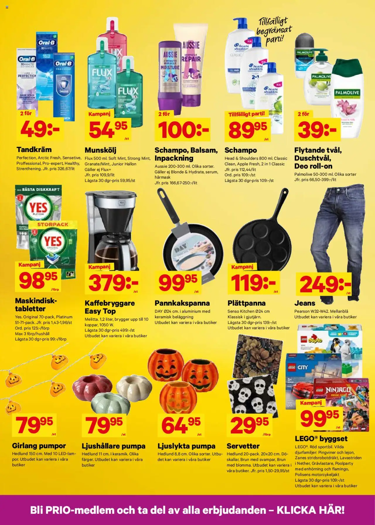 City Gross reklamblad aktuell från 25.08.2025 | Sida: 8 | Produkter: Tandkräm, Jeans, Hallon, Servetter