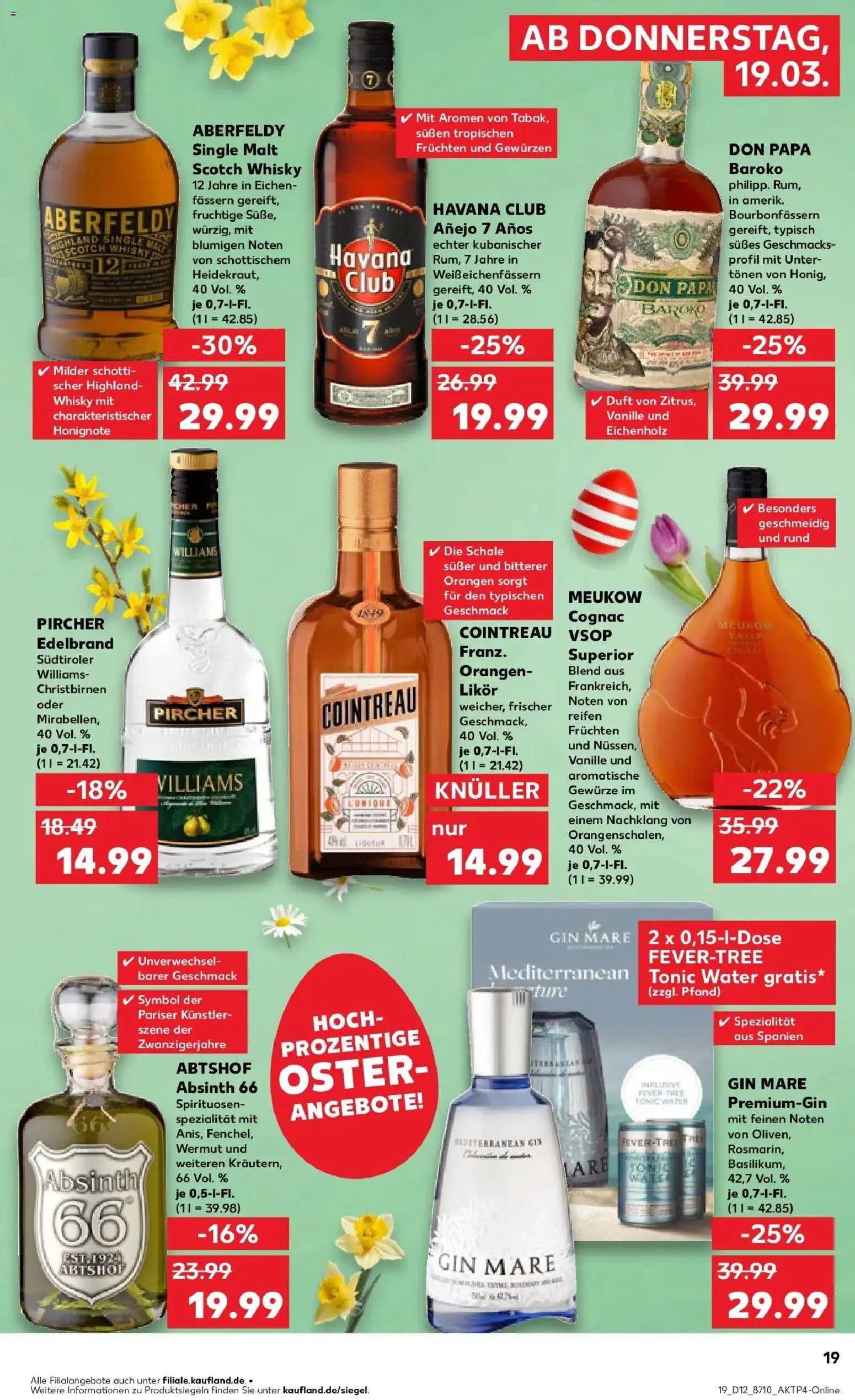 Kaufland Prospekt Kleve	 – gültig ab 19.03.2026 | Seite: 19 | Produkte: Likör, Rum, Orangen, Gin