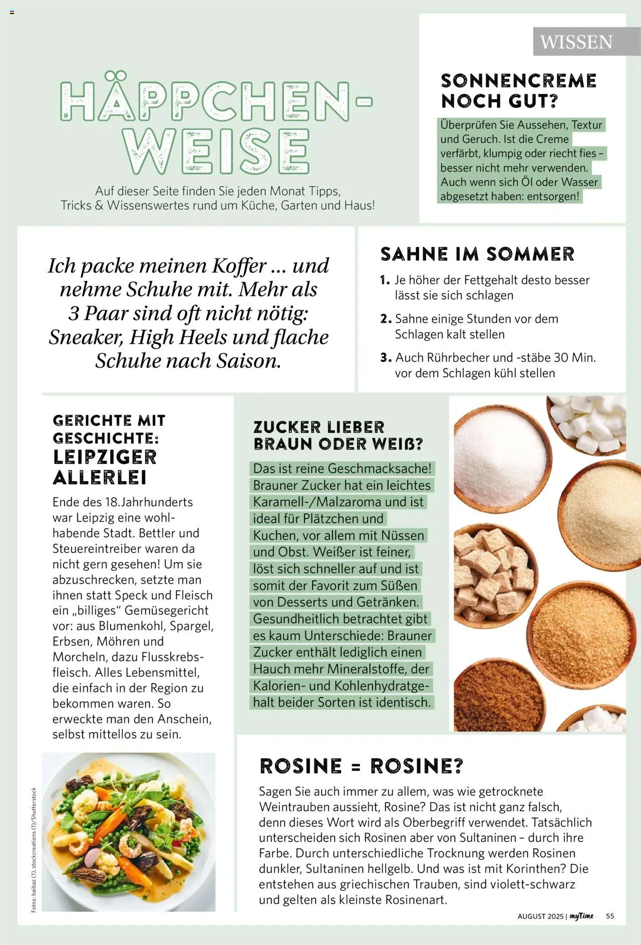 Famila Nordwest - myTime August 2025 - gültig ab dem 01.08.2025 | Seite: 55 | Produkte: Rosinen, Zucker, Koffer, Sahne