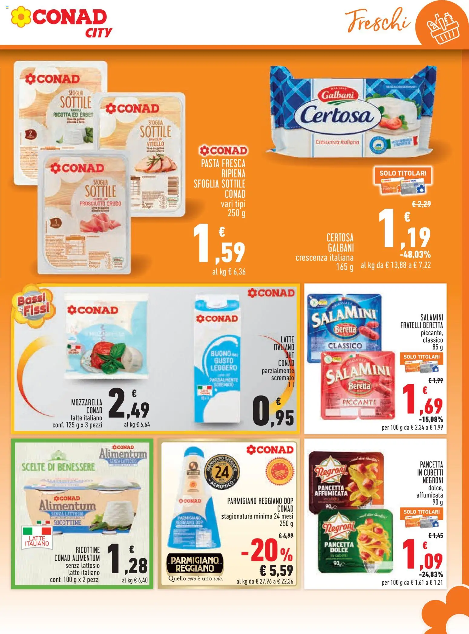 Volantino Conad del 08.04.2026 | Pagina: 5 | Prodotti: Latte, Prosciutto, Pasta, Ricotta