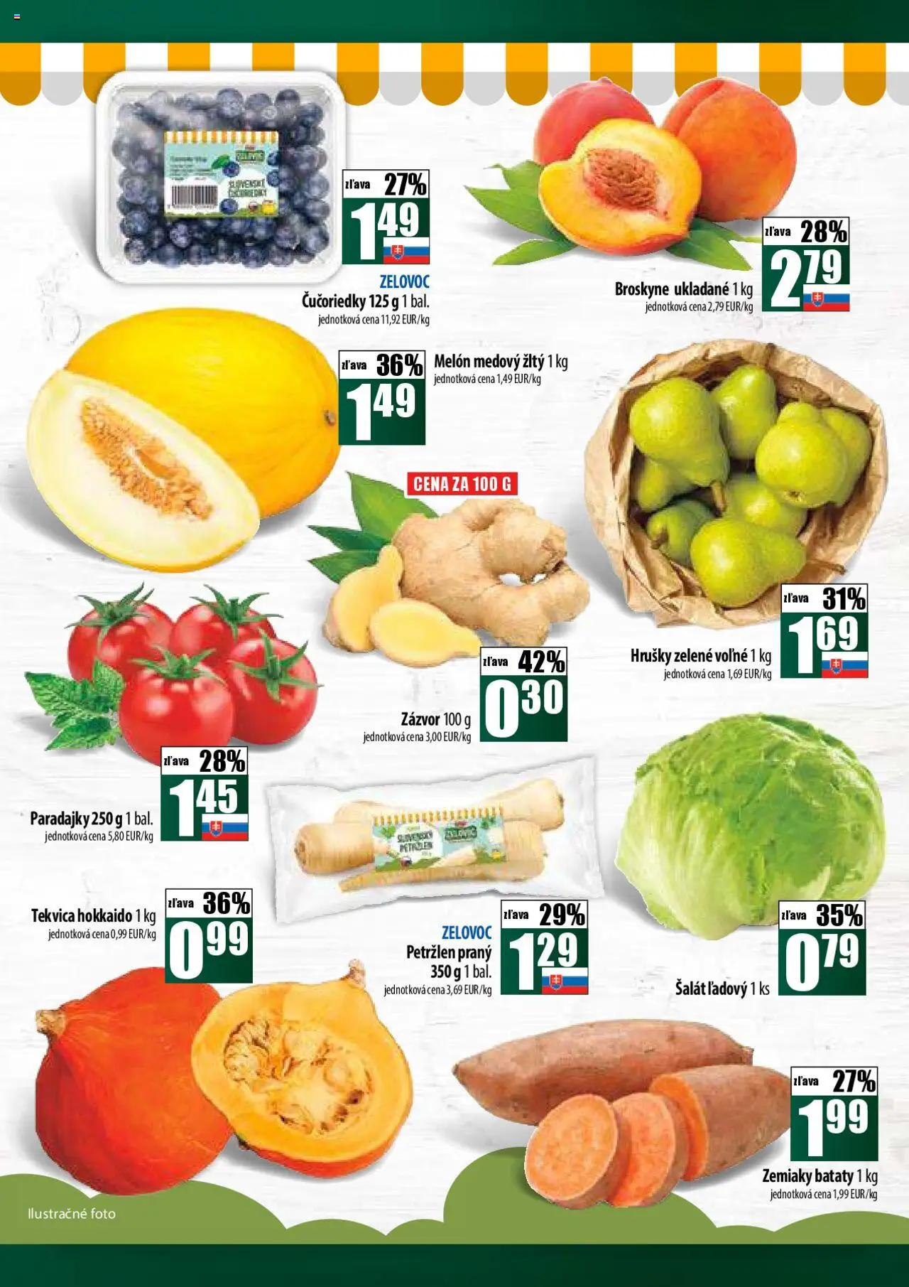 COOP Jednota široká ponuka │ platný od 21.08.2025 | Strana: 7 | Produkty: Paradajky, Šalát, Melón, Broskyne