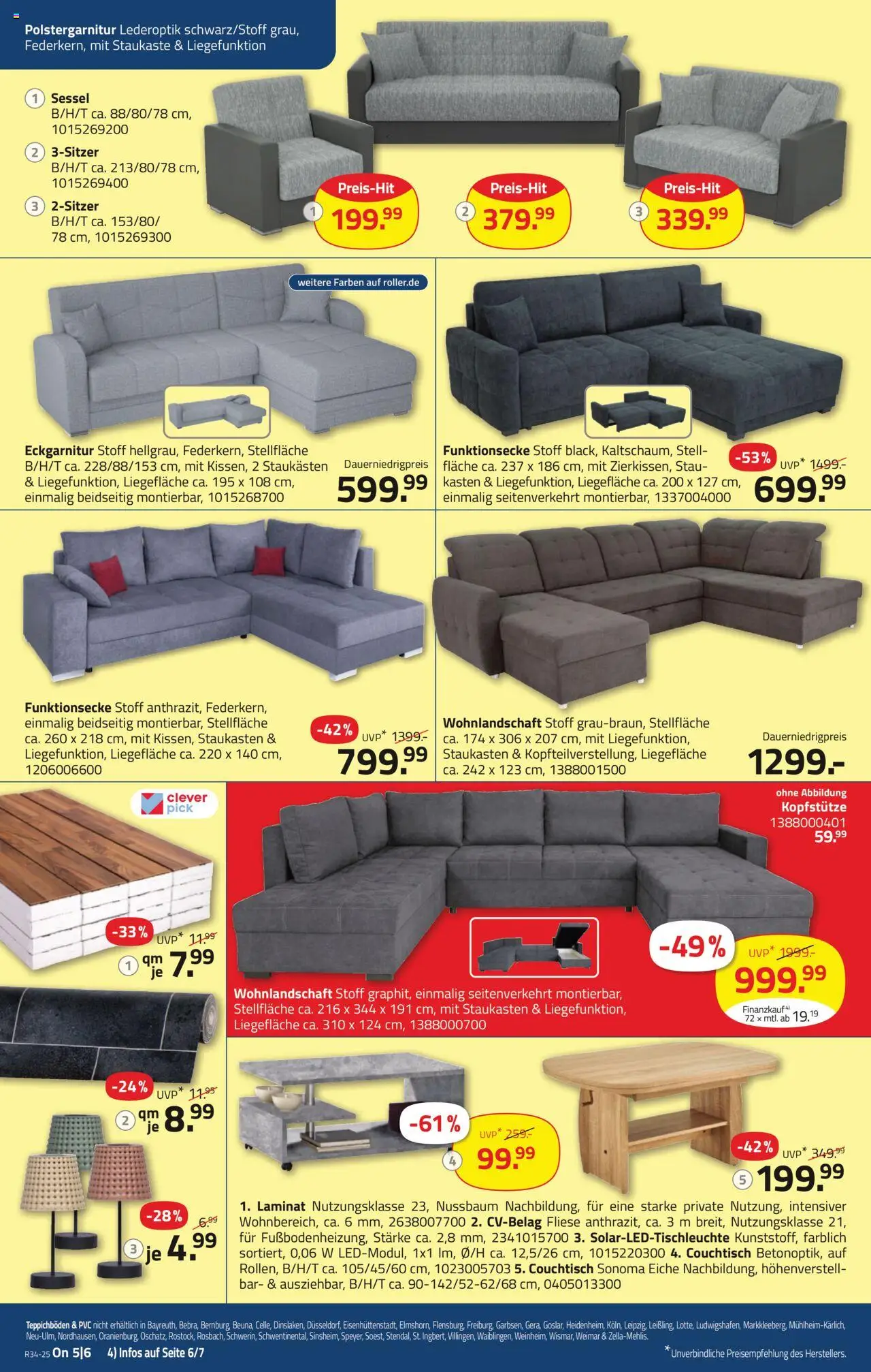 Roller Prospekt 	 - gültig ab dem 17.08.2025 | Seite: 8 | Produkte: Wohnlandschaft, Sessel, Couchtisch
