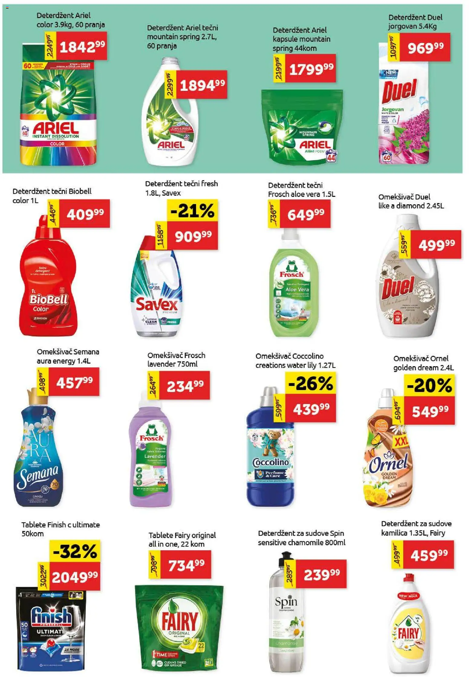 SuperVERO katalog - važi od 08.01.2026 | Strana: 23 | Proizvode: Deterdžent, Deterdžent za sudove, Ariel, Kapsule