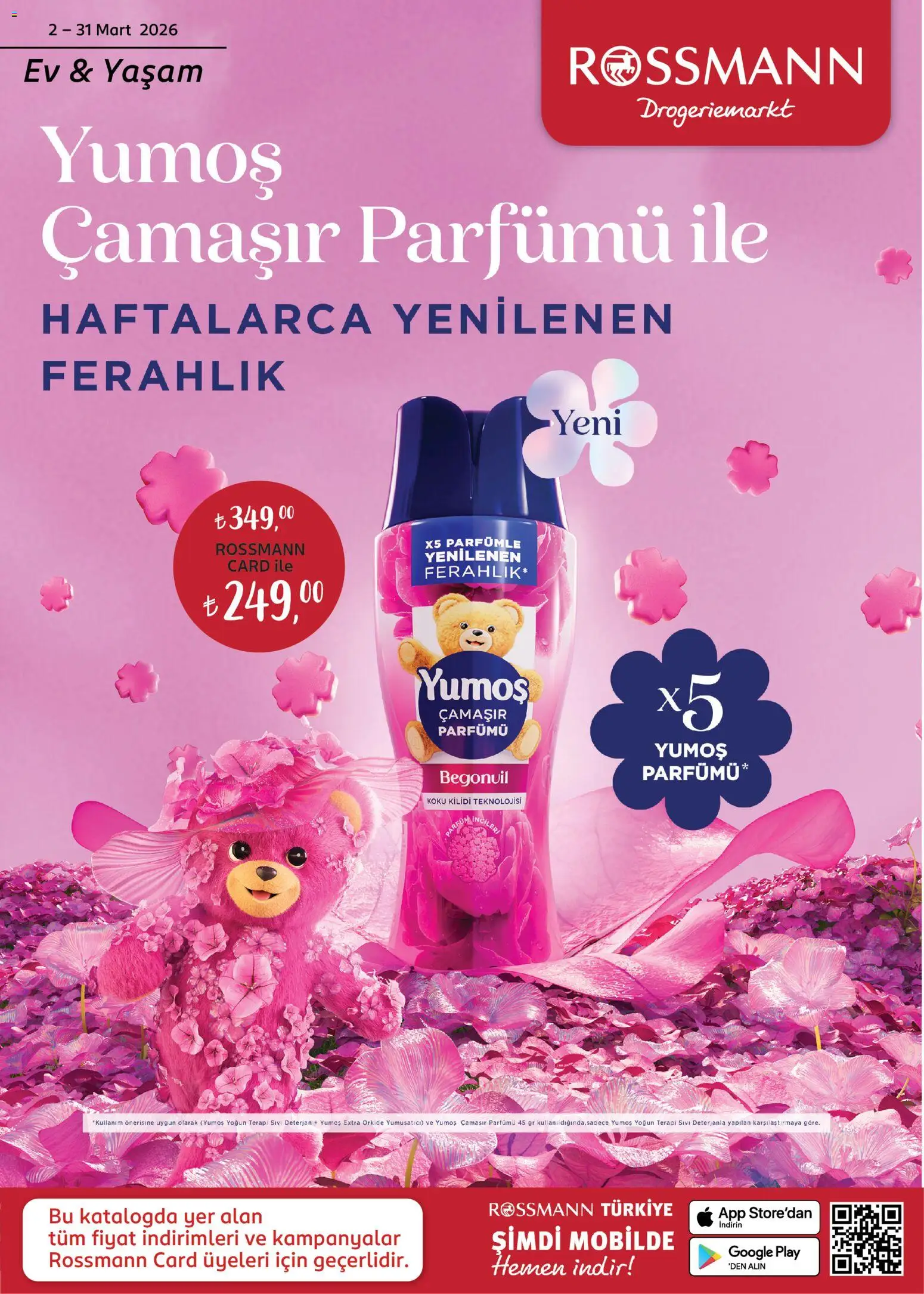 Rossmann - Mart Ev & Yaşam Kataloğu - 02.03.2026 tarihinden itibaren geçerlidir | Sayfa: 1 | Ürünler: Yumuşatıcı, Deterjan, Koku