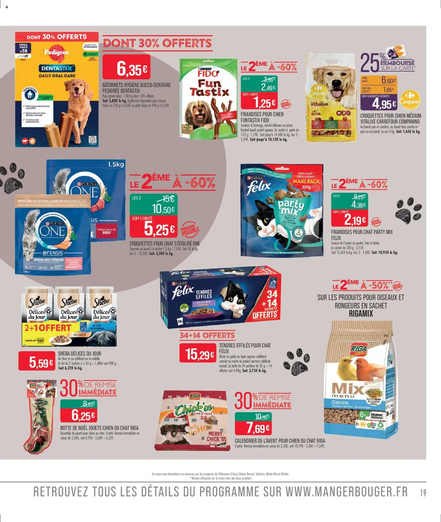 {H1} | Page: 19 | Produits: Sac, Croquettes pour chien, Thon, Carotte