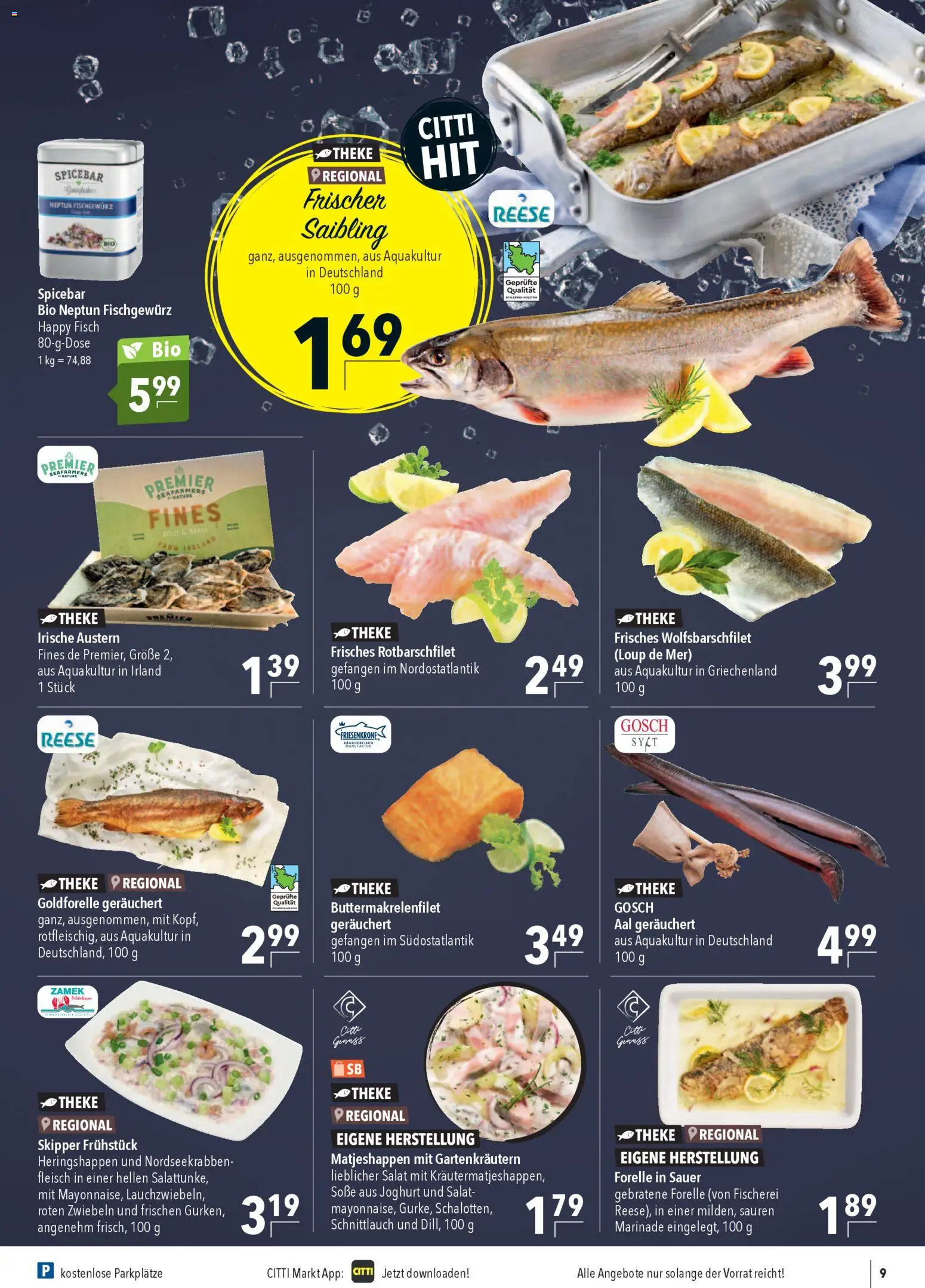 CITTI Markt Prospekt 	 – gültig ab 18.03.2026 | Seite: 9 | Produkte: Joghurt, Theke, Fisch, Zwiebeln