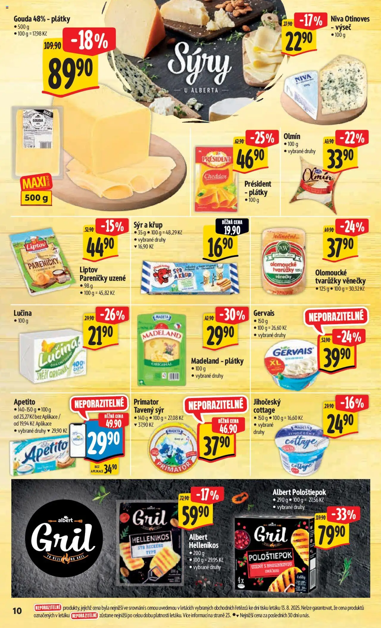 Albert leták - Hypermarket od 20.08.2025 | Strana: 18 | Produkty: Tavený sýr, Niva, Cheddar, Cottage