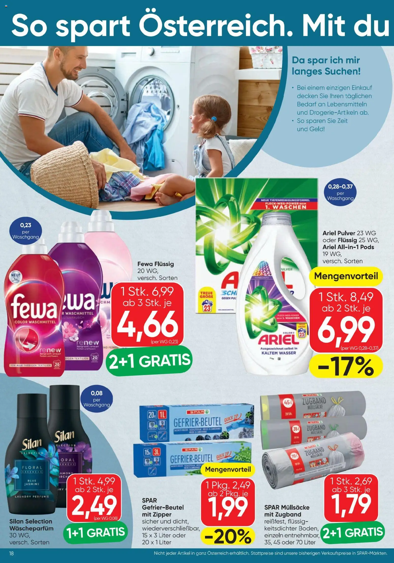 Spar Flugblatt gültig ab 12.02.2026 | Seite: 18 | Produkte: Wasser, Waschmittel
