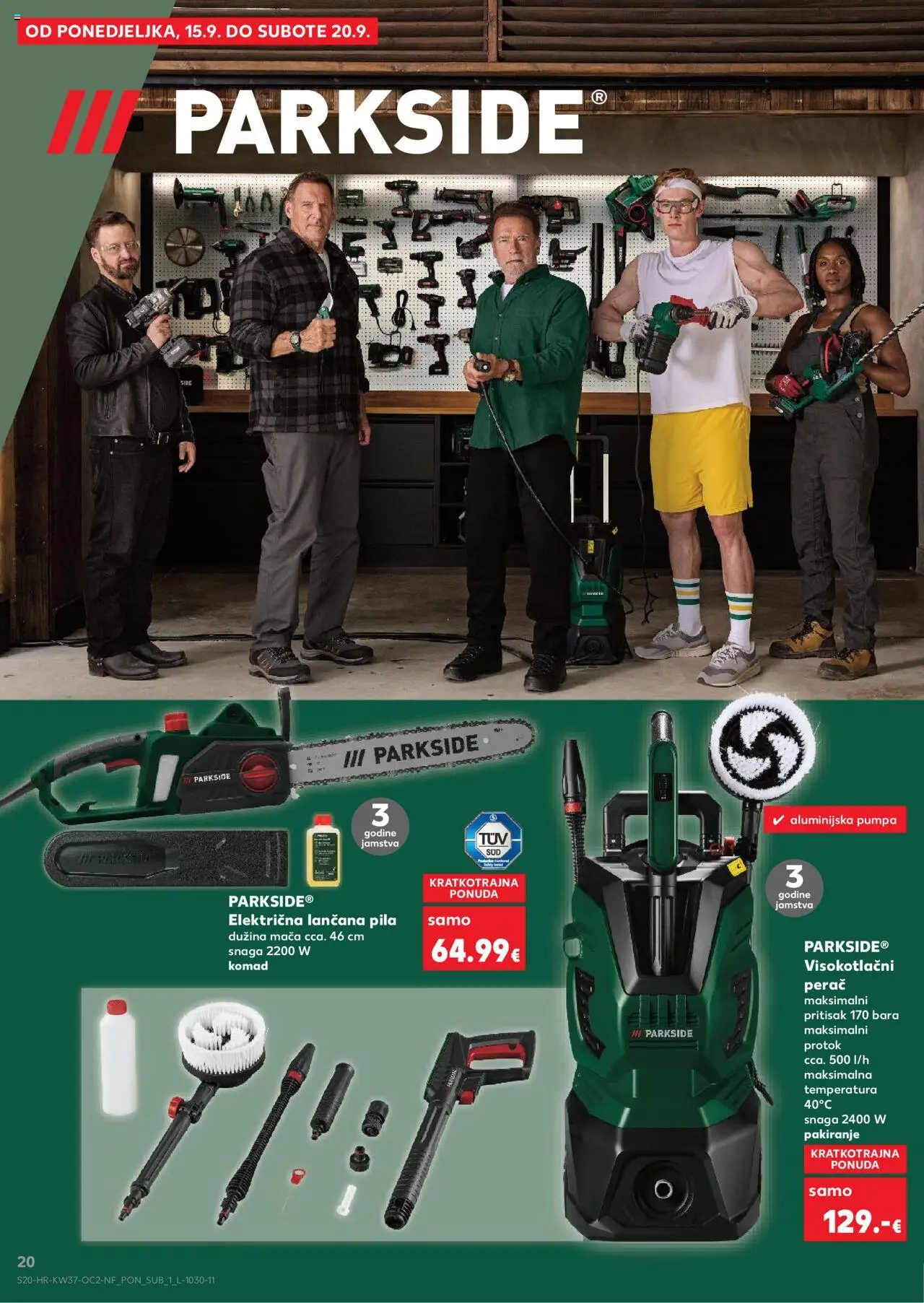 Kaufland katalog | vrijedi od 10.09.2025 | Stranica: 20 | Proizvodi: Visokotlačni perač, Pila, Parkside